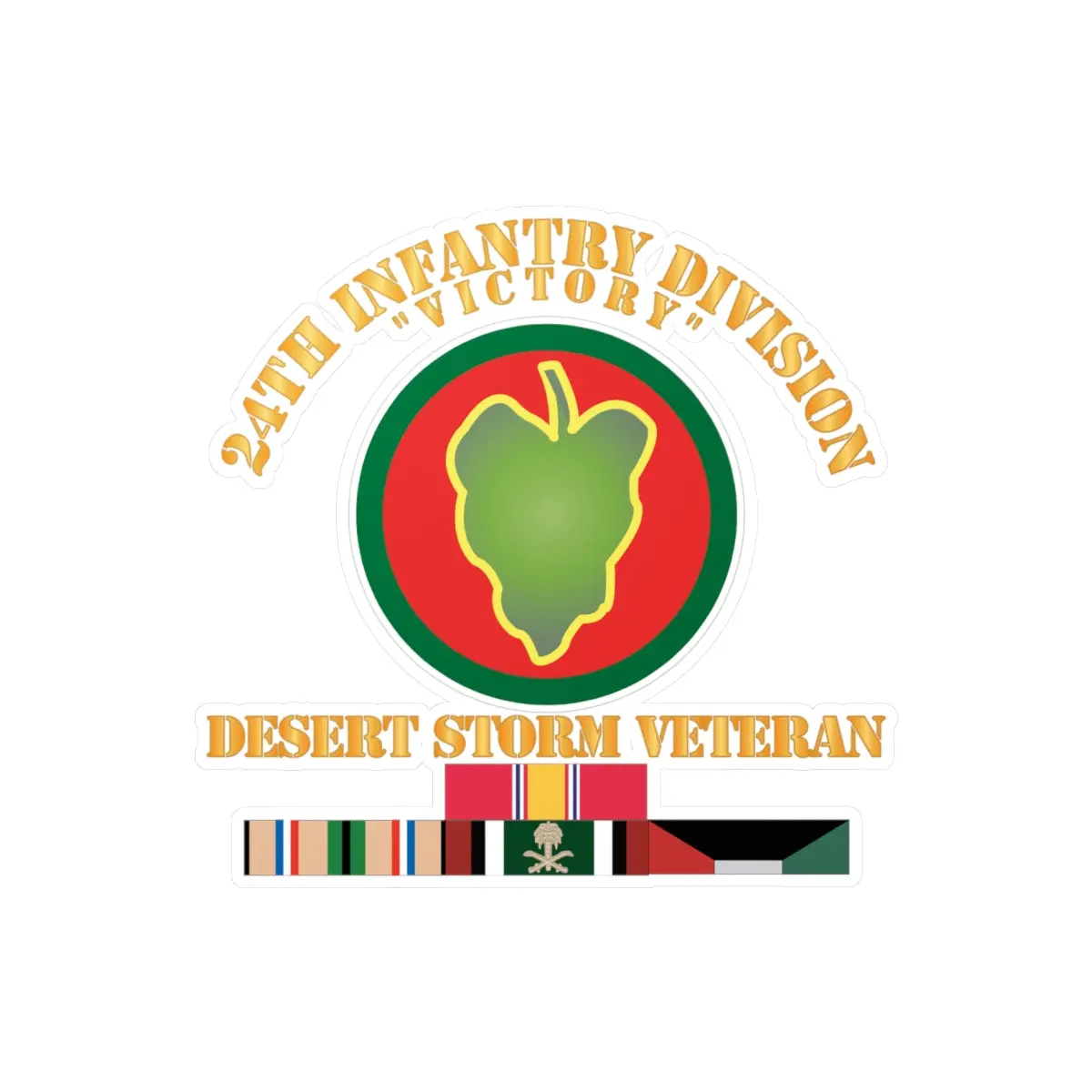 Kiss-Cut Vinyl Decals - Army - 24Th Infantry Division - Desert Storm Veteran X 300 1