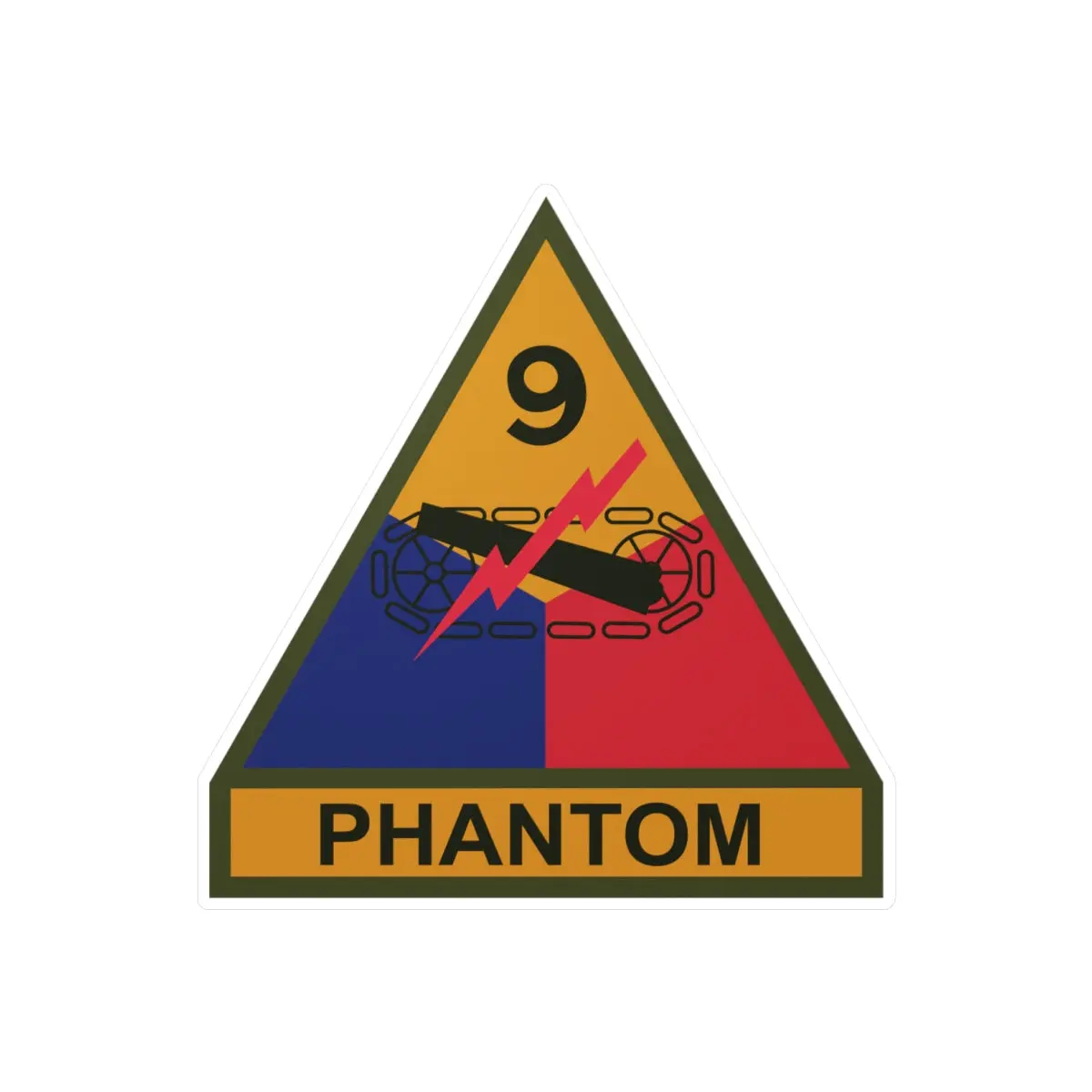 Kiss-Cut Vinyl Decals - Ssi - 9Th Armored Division W Name Tape X 300 1
