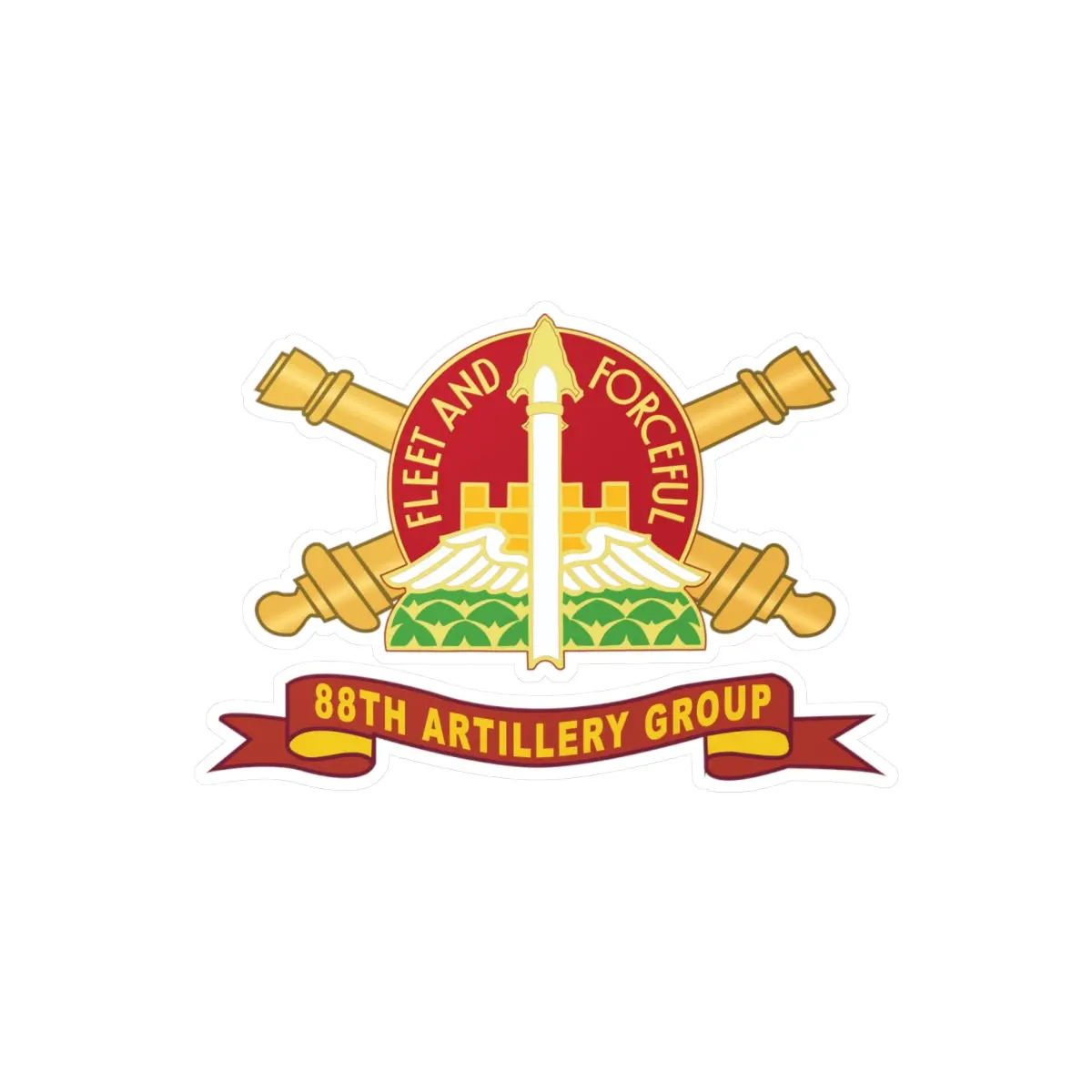 Kiss-Cut Vinyl Decals - 88Th Artillery Group - Dui W Br - Ribbon X 300 1
