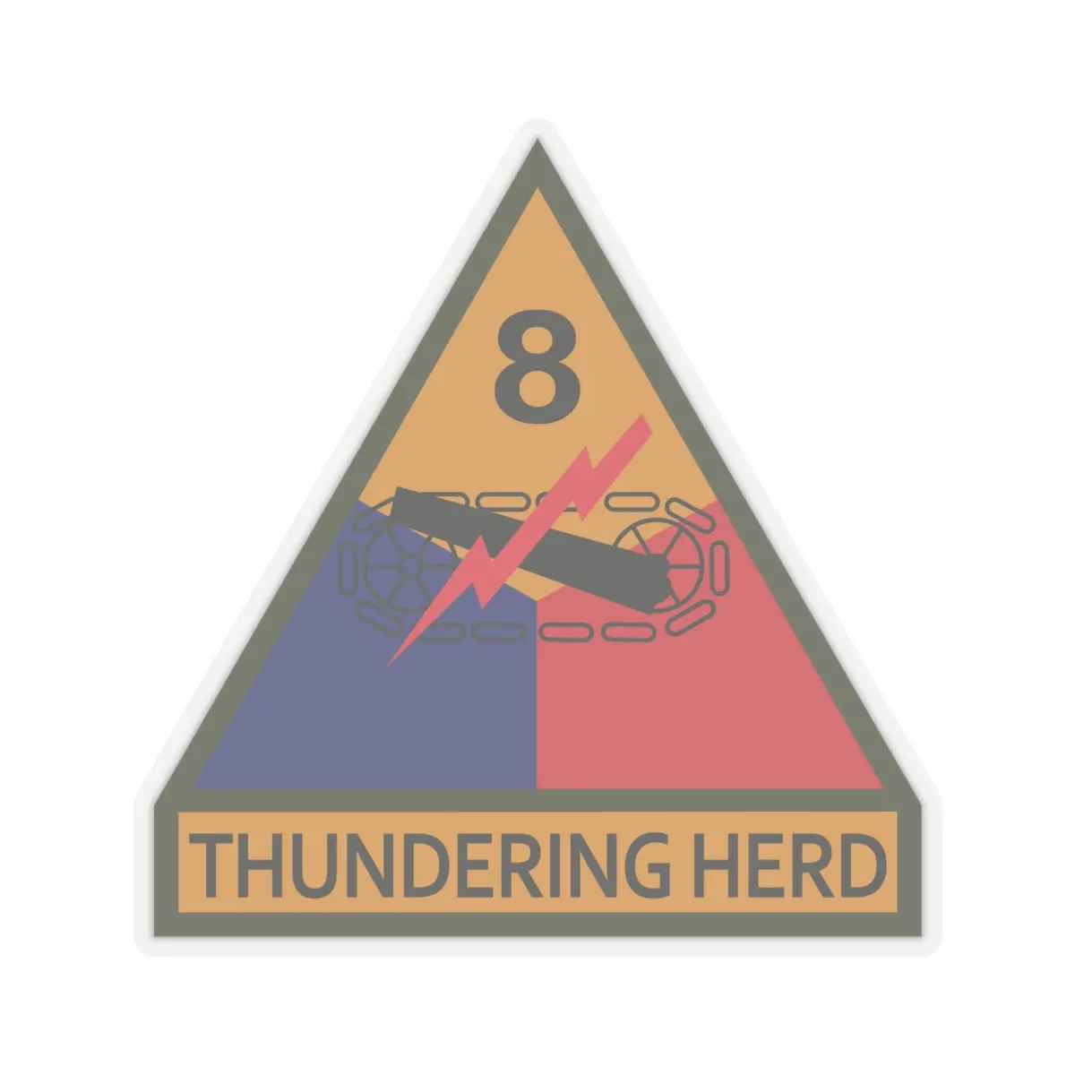 Kiss-Cut Stickers - Ssi - 8Th Armored Division W Name Tape 2