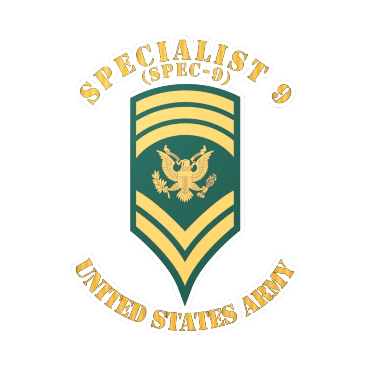 Kiss-Cut Vinyl Decals - Army - Enlisted - Spec 9 - Specialist 9 - Std X 300 1