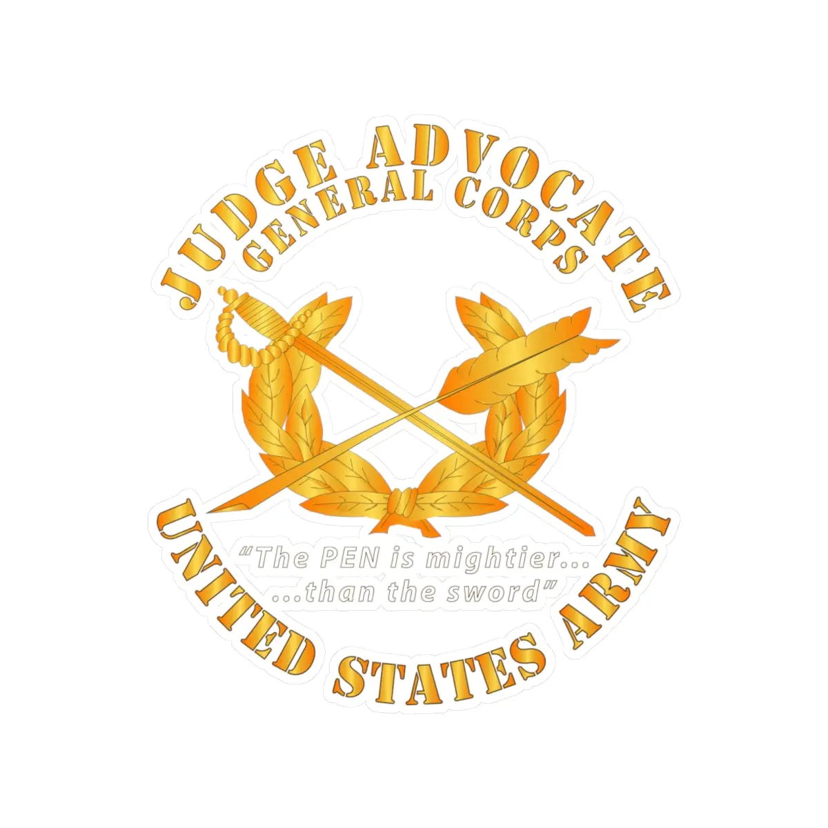 Kiss-Cut Vinyl Decals - Army - Judge Advocate General Corps - Pen Is Mighter X 300 1