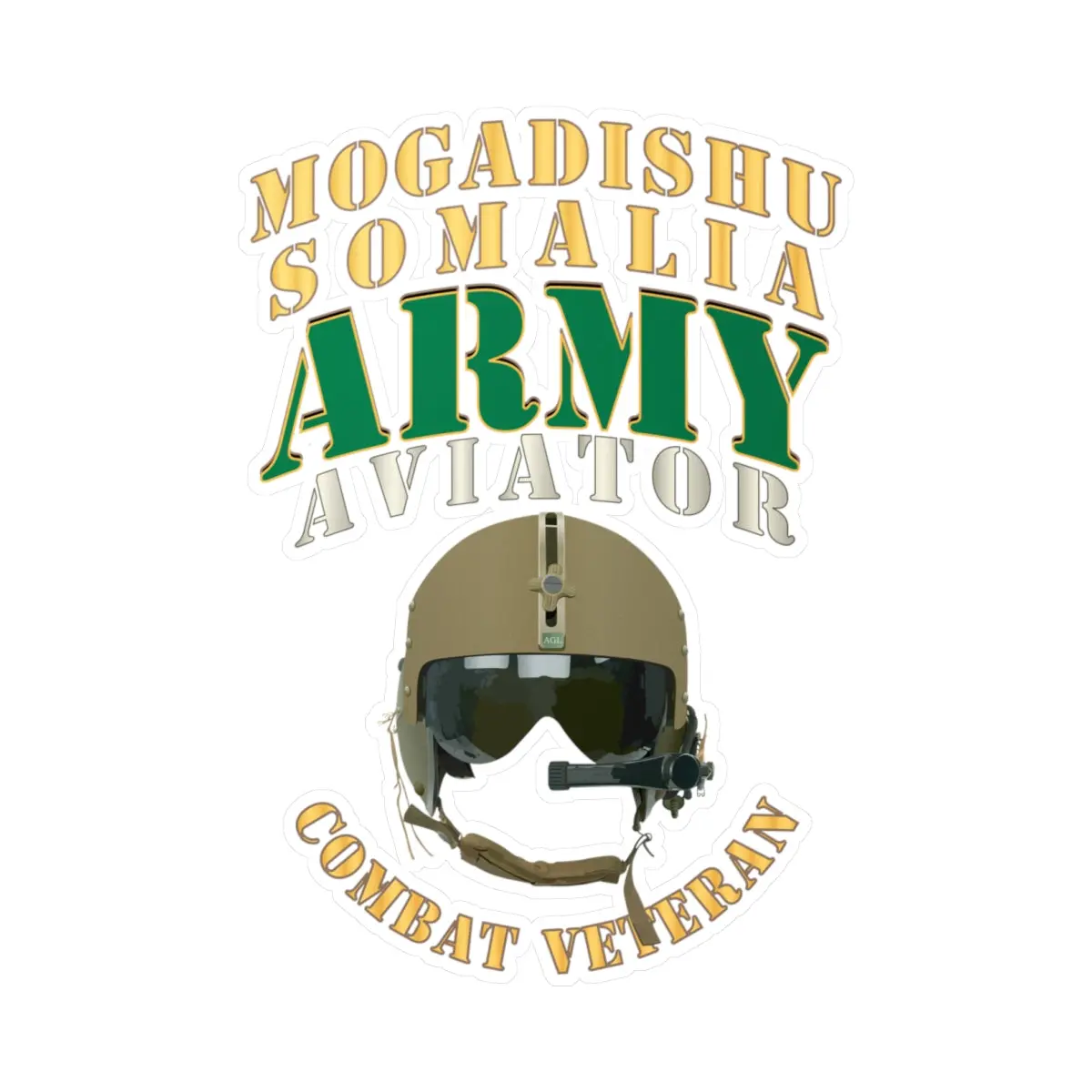 Kiss-Cut Vinyl Decals - Army - Army -  Aviator - Mogadishu, Somalia- Combat Vet X 300 1