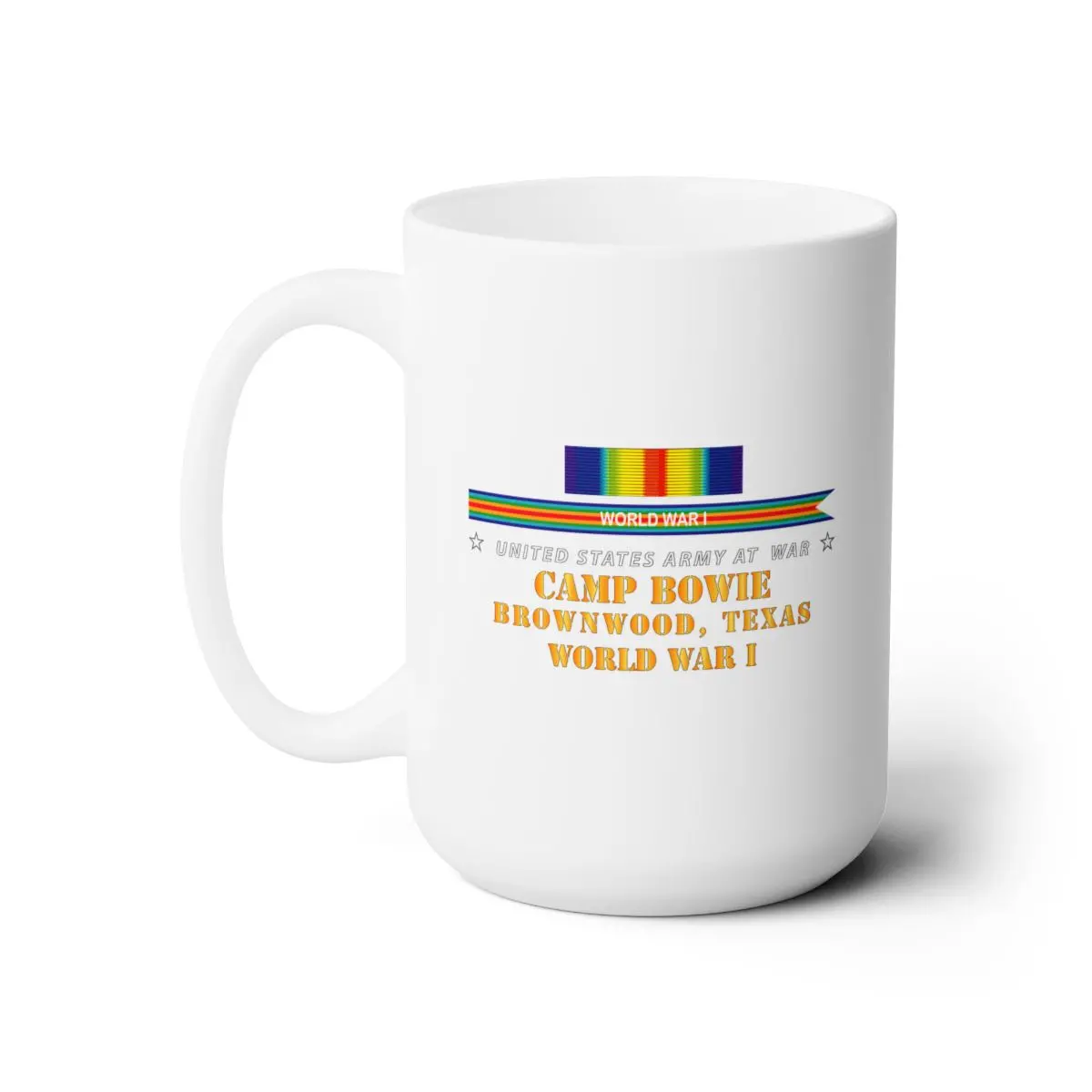 White Ceramic Mug 15Oz - Army - Camp Bowie, Brownwood, Tx  W Svc Wwi X 300 1