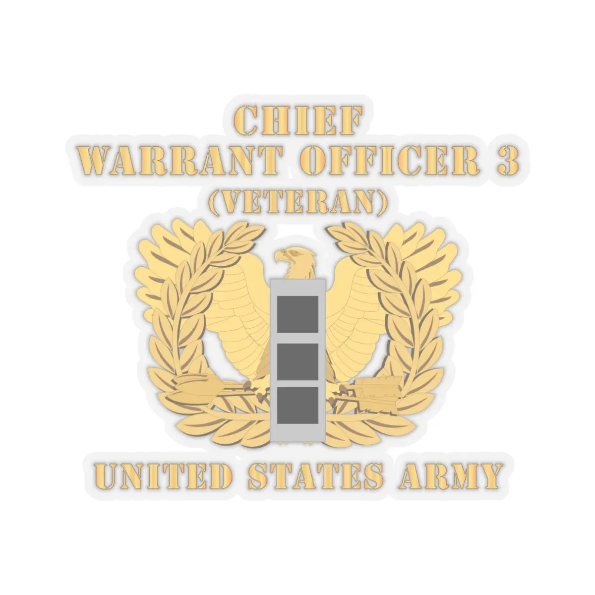 Kiss-Cut Stickers - Army - Chief Warrant Officer - Cw03 - Veteran - Flat - Eagle And Bar X 300 2