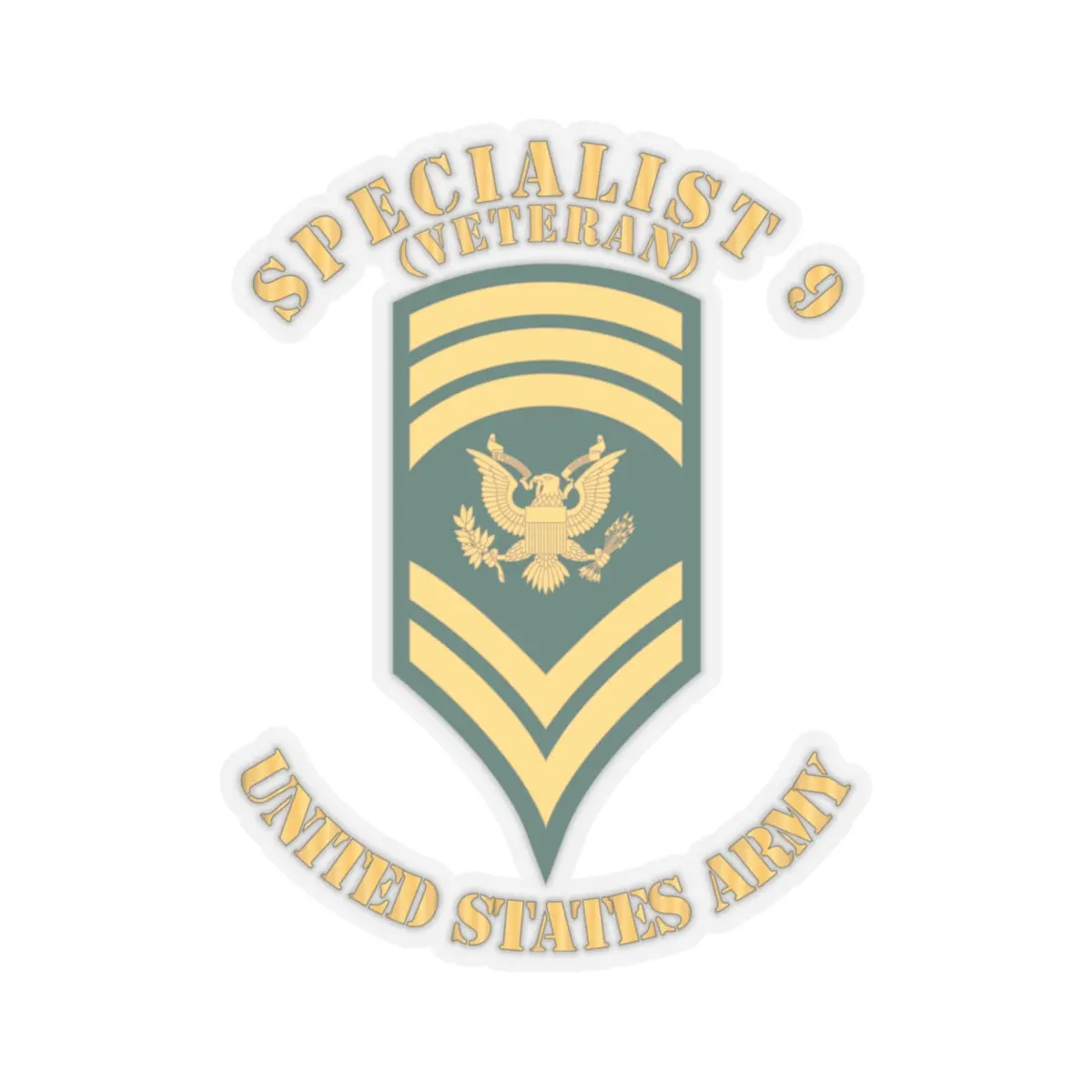 Kiss-Cut Stickers - Army - Enlisted - Spec 9 - Specialist 9 - Std Wo Txt X 300 3