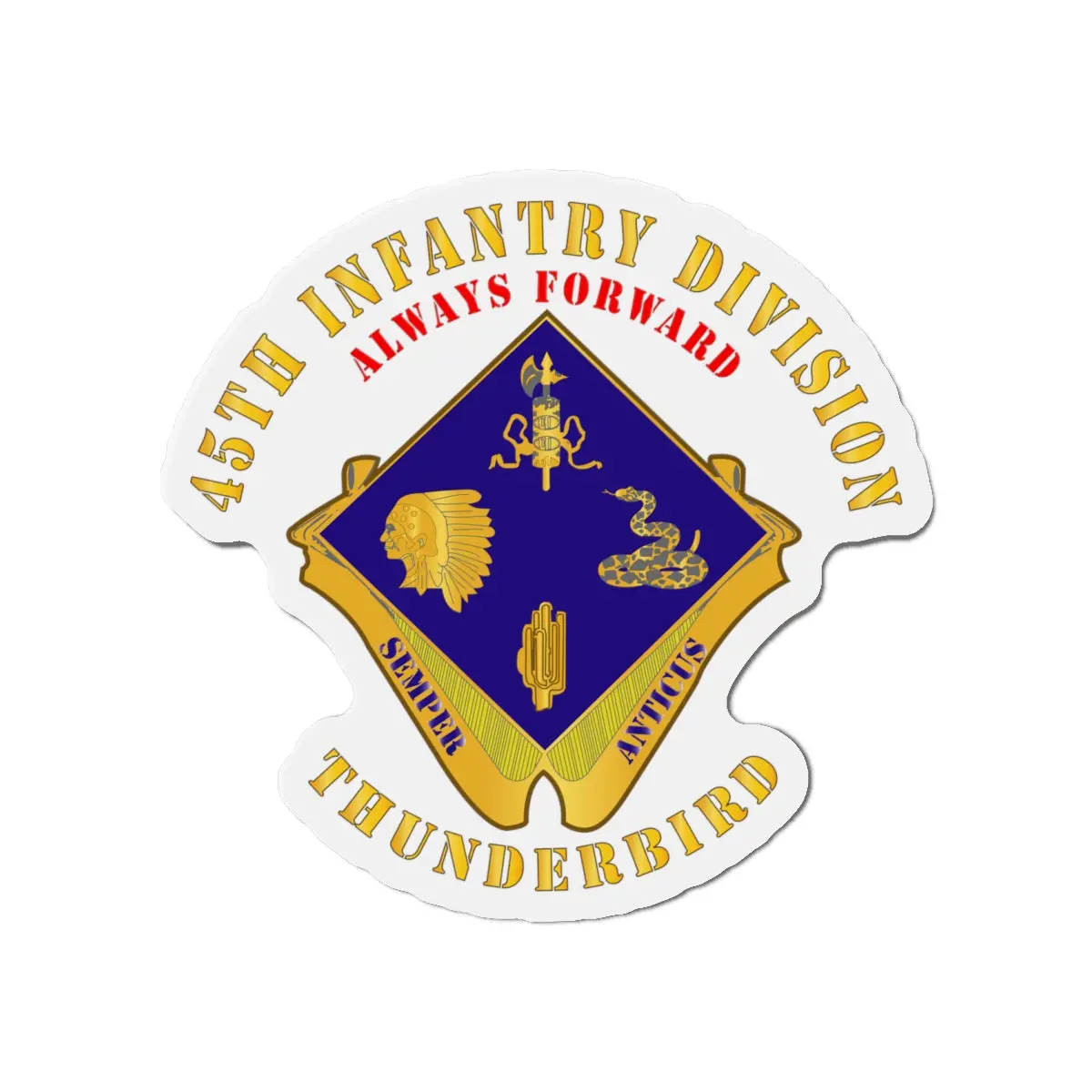 Die-Cut Magnets - Army - 45Th Infantry Division - Dui - Wo Ds 1