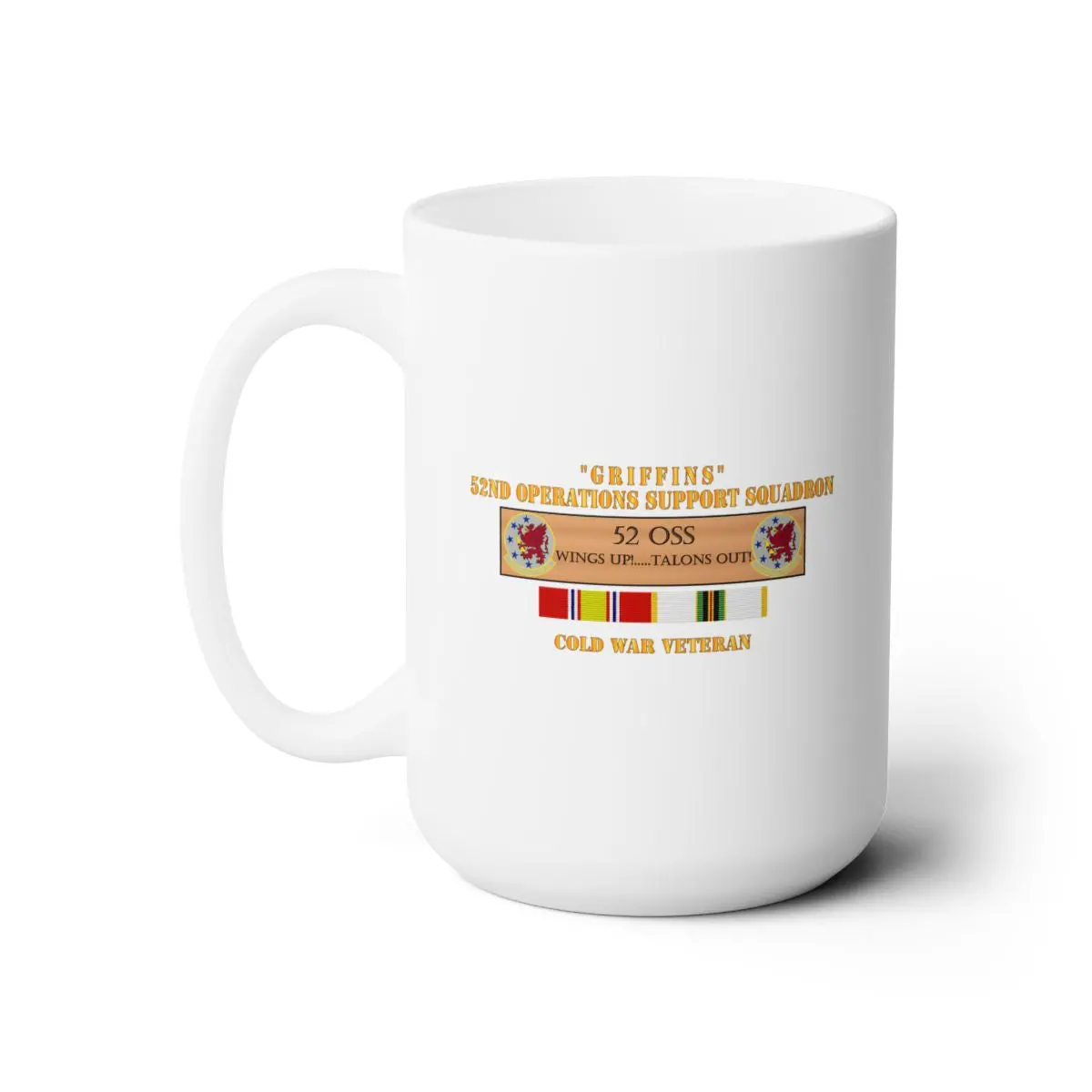 White Ceramic Mug 15Oz - Army - Usaf - 52Nd Operations Support Squadron Panel - Griffins W Cold Svc 1