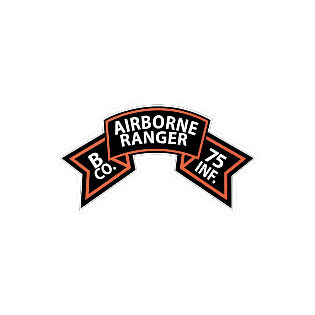 Kiss-Cut Vinyl Decals - Ssi - B Co 75Th Infantry (Ranger) Scroll X 300 1