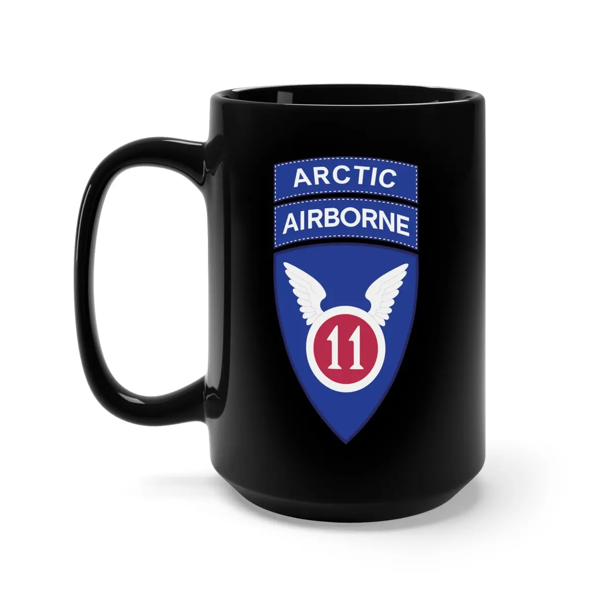 Black Mug 15Oz - 11Th Airborne Division - Ssi W Arctic Tab Wo Txt X 300 1