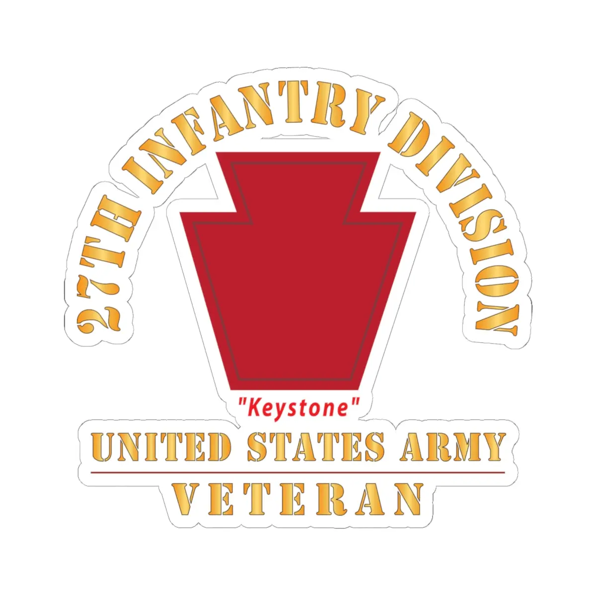 Kiss - Cut Stickers - Army - Ssi - 28Th Infantry Division - Keystone - Us Army Veteran X 300 1