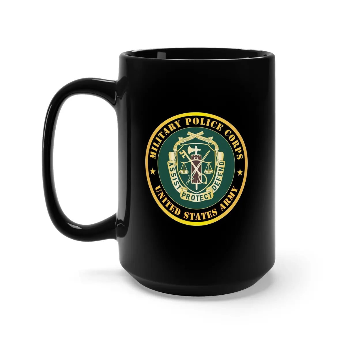 Black Mug 15Oz - Army - Military Police Corps Regimental Crest - United States Army X 300 1