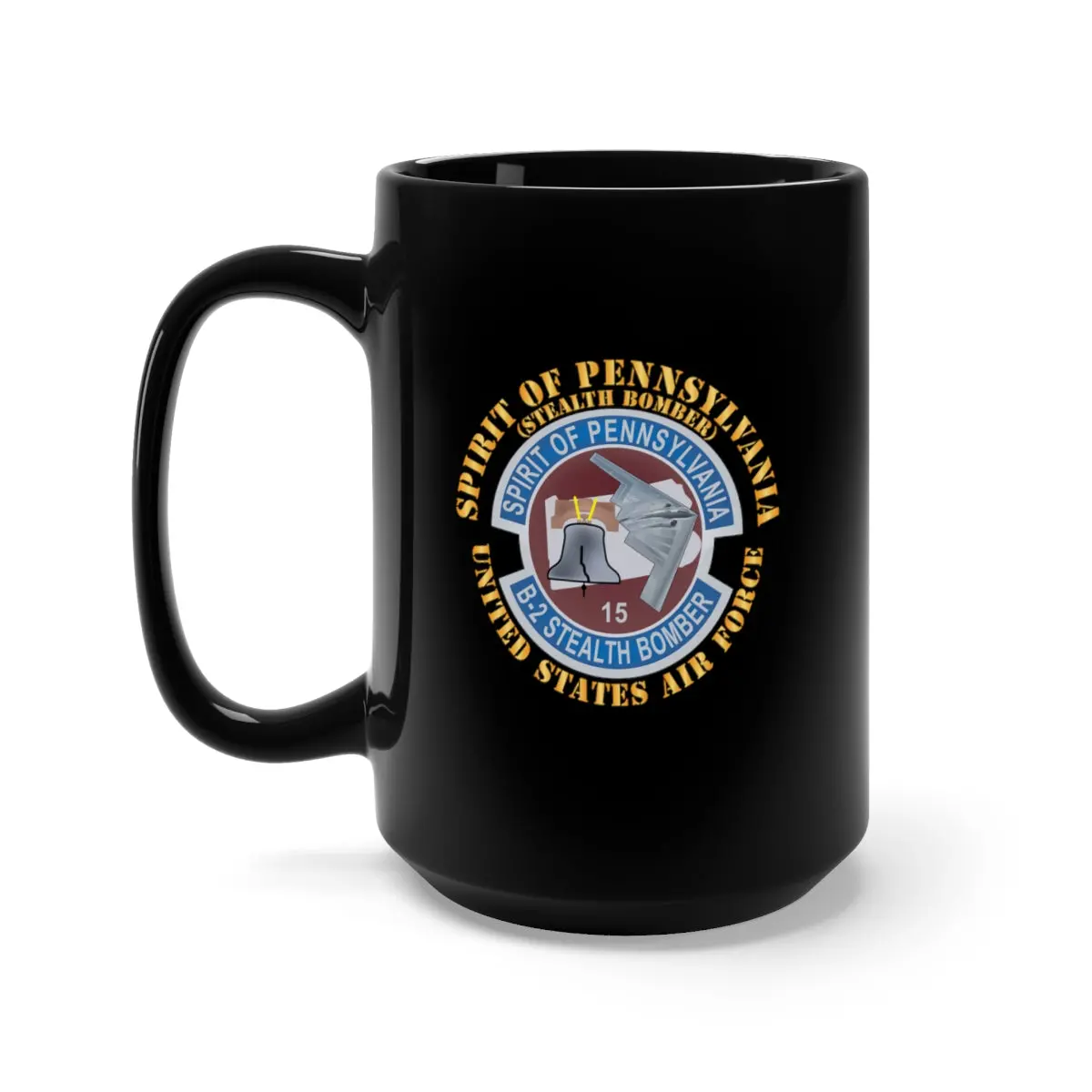 Black Mug 15Oz - Usaf - B2 - Spirit Of Pennsylvania Stealth Bomber X 300 1