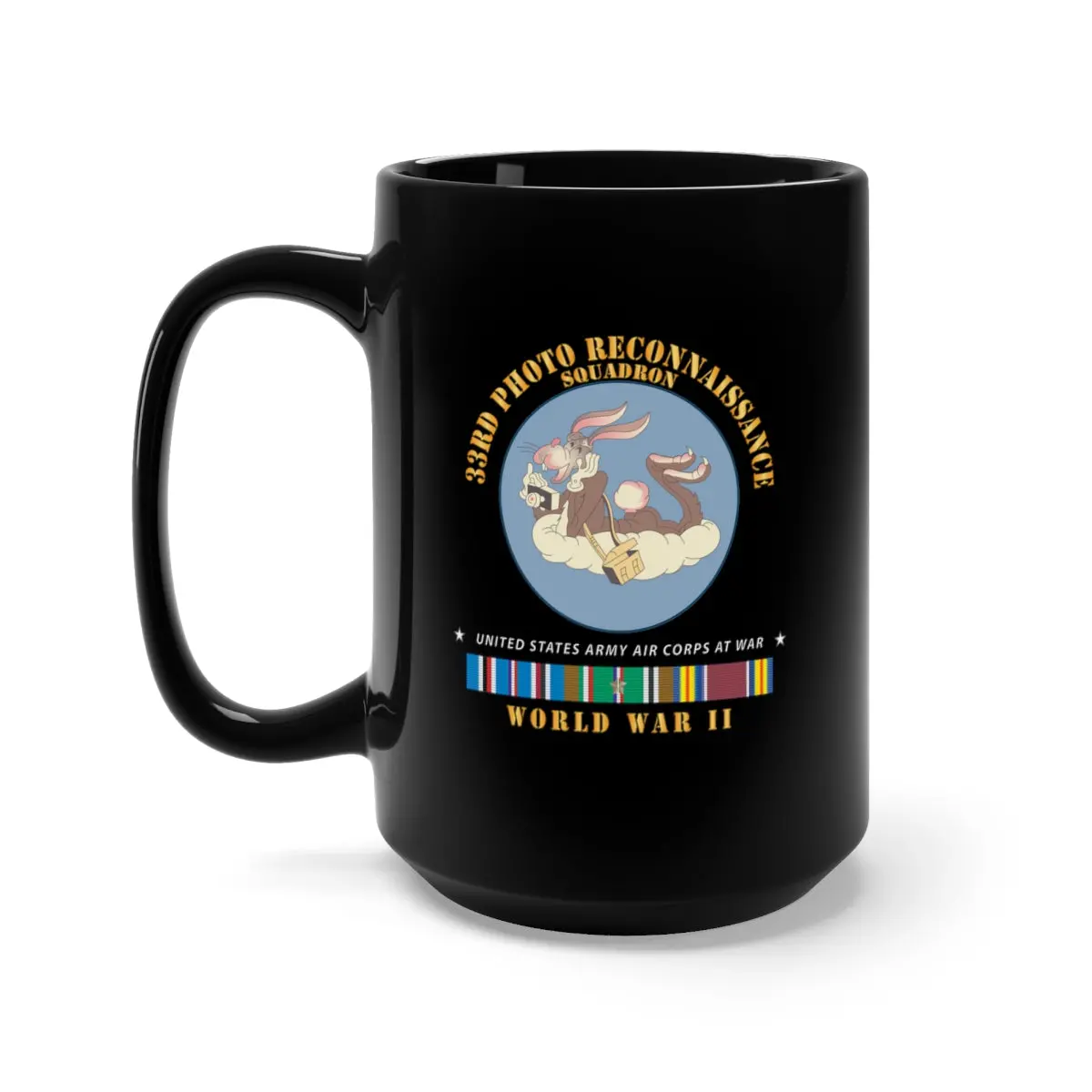 Black Mug 15Oz - Aac - 33Rd Photo Reconnaissance Squadron - Wwii W Eu Svc X 300 1