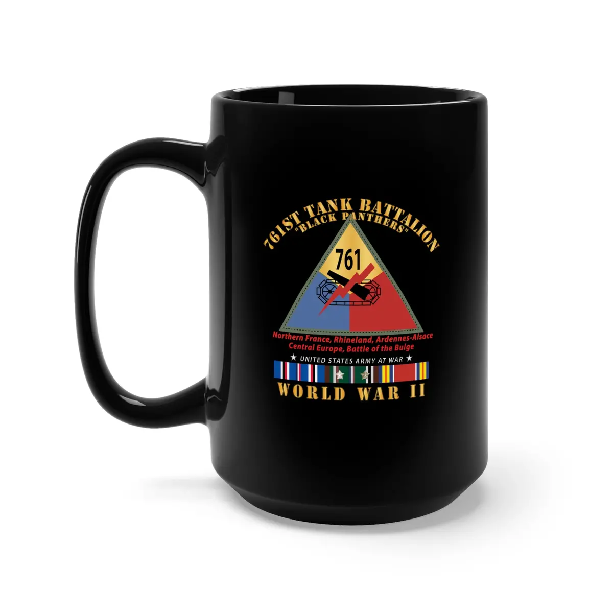Black Mug 15Oz - Army - 761St Tank Battalion - Black Panthers - W Ssi Wwii Eu 1