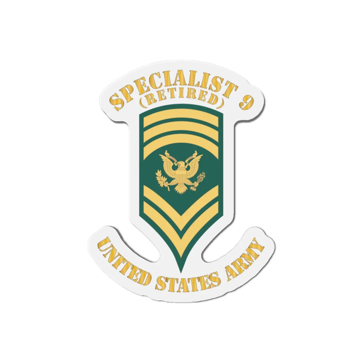 Die-Cut Magnets - Army - Enlisted - Spec 9 - Specialist 9 - Std - Retired X 300 2