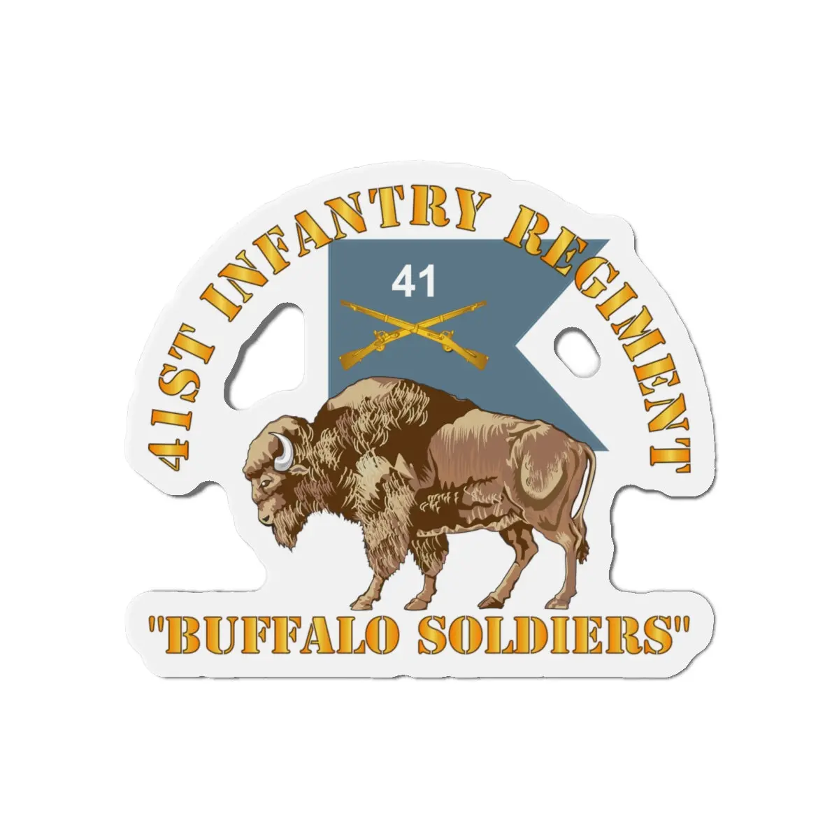 Die-Cut Magnets - Army - 41St Infantry Regiment - Buffalo Soldiers W 41St Inf Guidon X 300 2