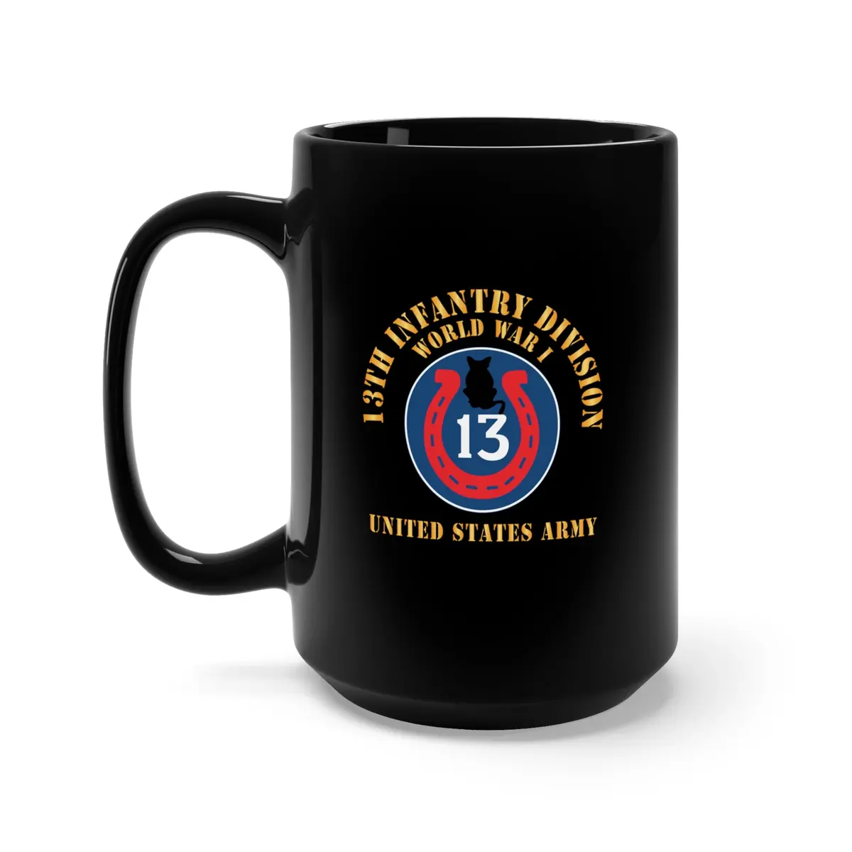 Black Mug 15Oz - Army - Ssi - 13Th Infantry Division  - Wwi - Us Army X 300 1