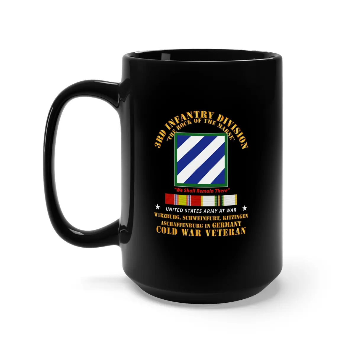 Black Mug 15Oz - Army - 3Rd Id - Germany W Cold War Svc 1