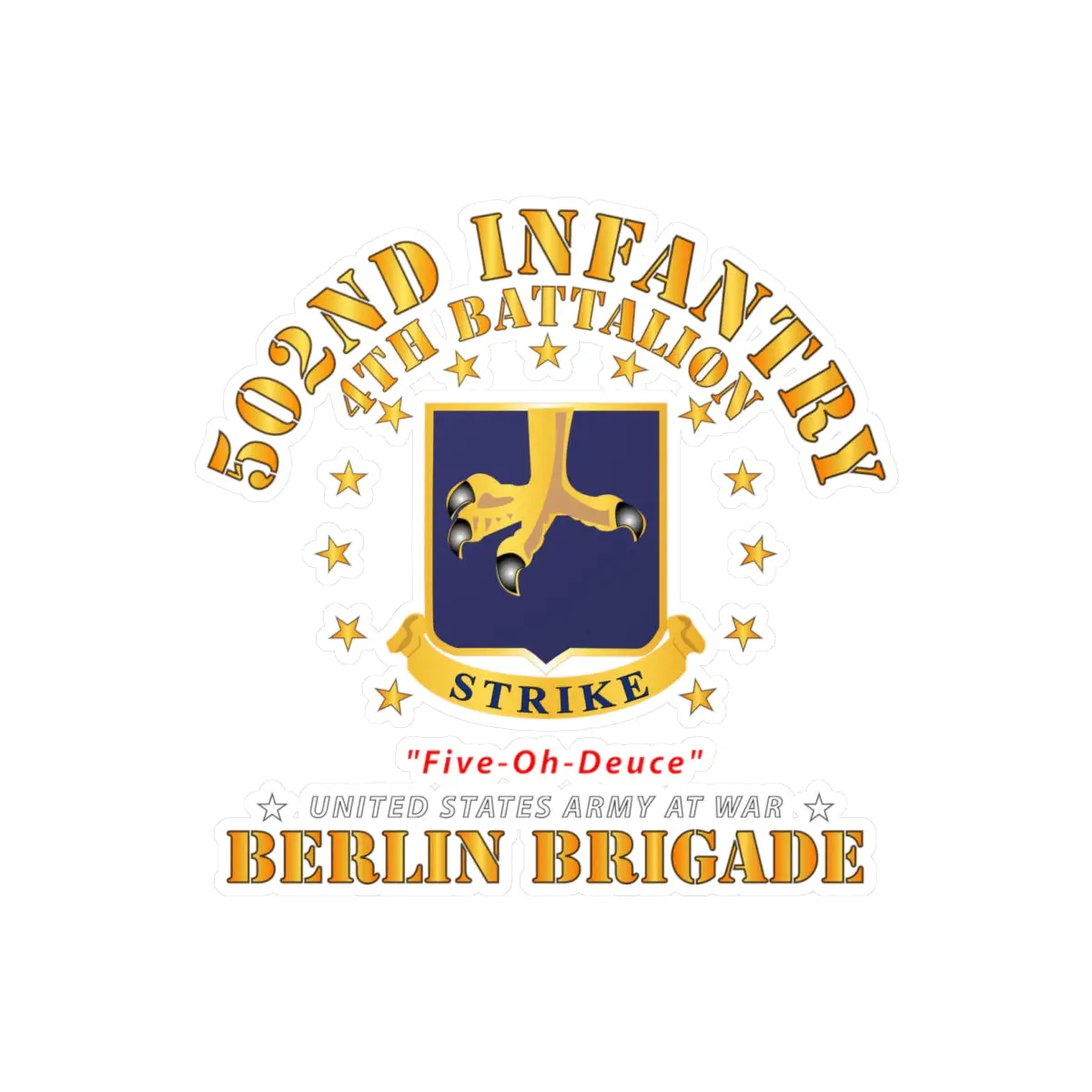 Kiss-Cut Vinyl Decals - Army - 4Th Battalion 502Nd Infantry - Berlin Brigade X 300 1