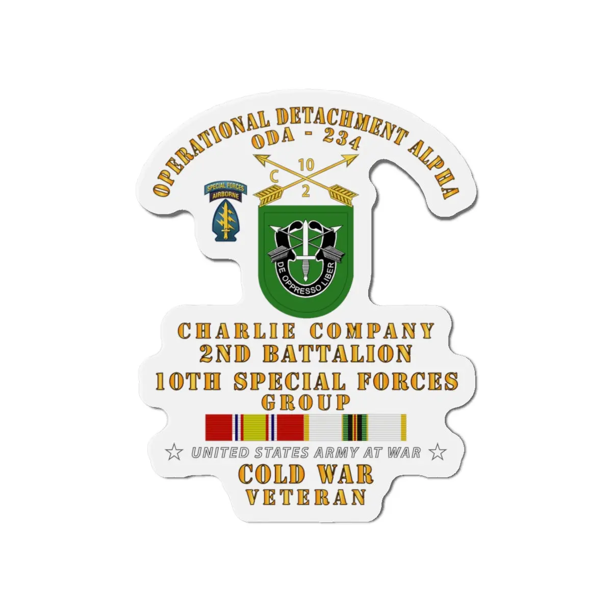 Die-Cut Magnets - Army - Oda 234 - C Co, 2Nd Bn 10Th Sfg W Cold Svc 2
