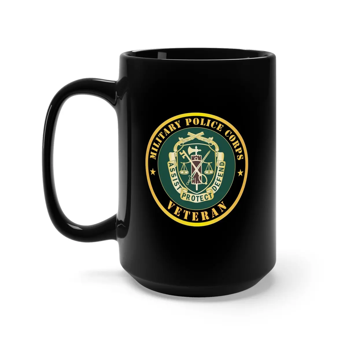 Black Mug 15Oz - Army - Military Police Corps Regimental Crest - Veteran X 300 1
