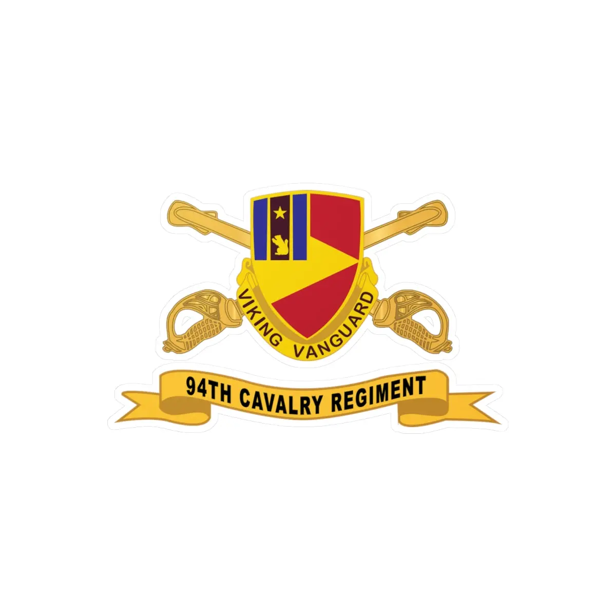 Kiss-Cut Vinyl Decals - Army  - 94Th Cavalry Regiment W Br - Ribbon X 300 1