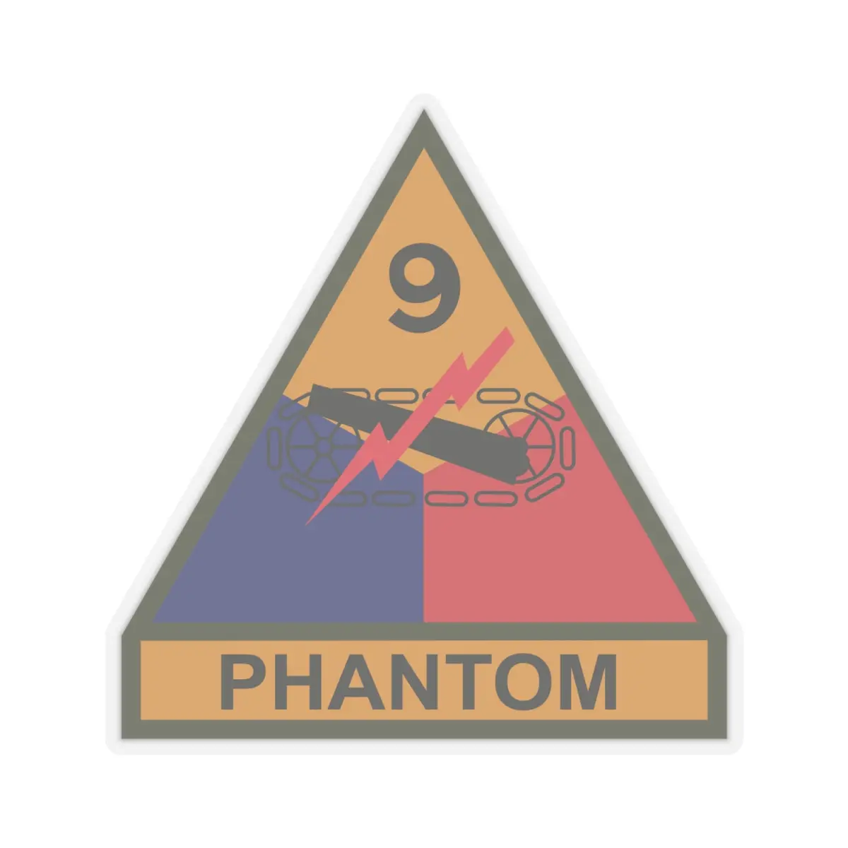 Kiss-Cut Stickers - Ssi - 9Th Armored Division W Name Tape 2