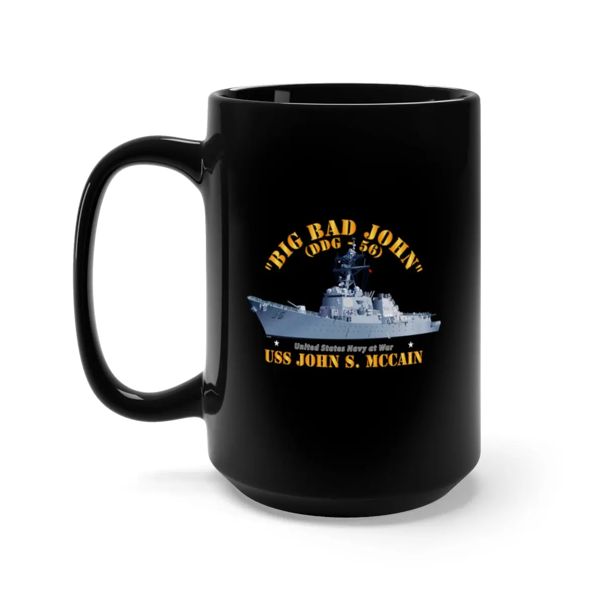 Black Mug 15Oz - Navy - Destroyer - Uss John S Mccain - Big Bad John 1