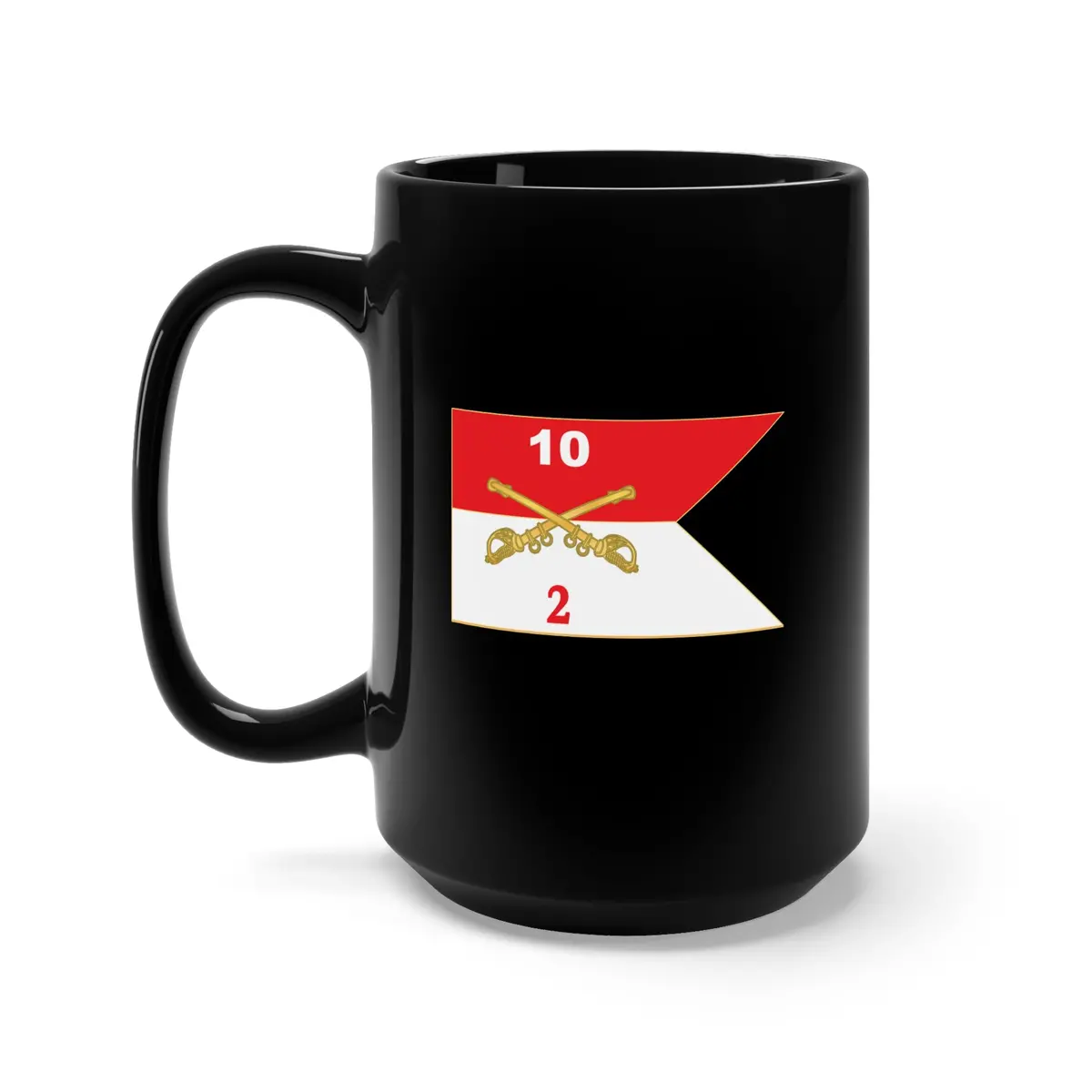 Black Mug 15Oz - 2Nd Squadron - 10Th Cavalry Guidon X 300 1