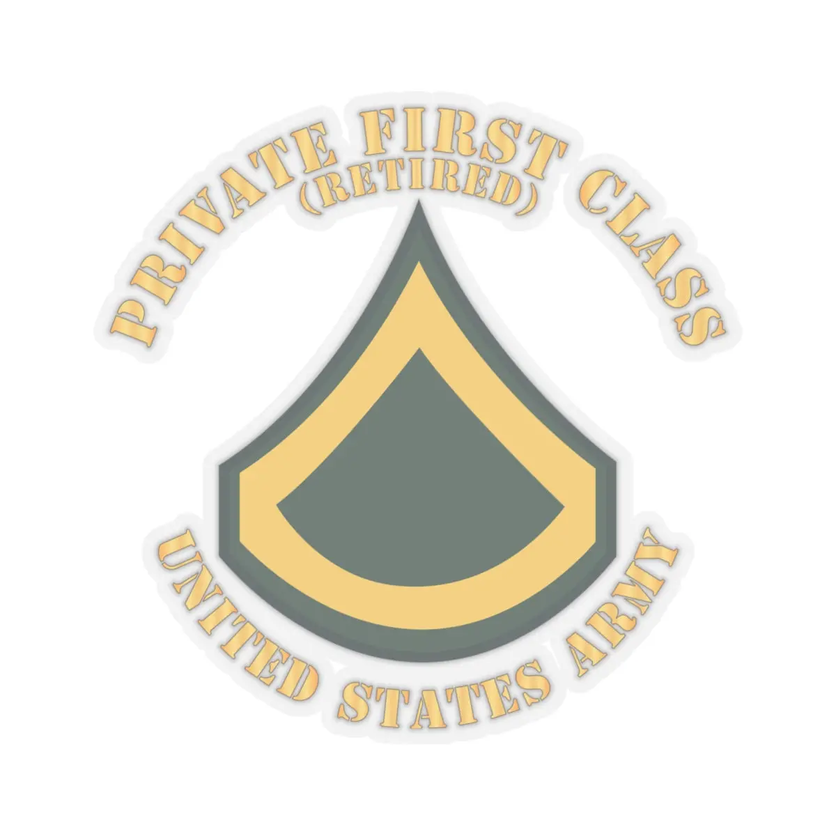Kiss-Cut Stickers - Army - Private First Class - Pfc - Retired - Flat X 300 2