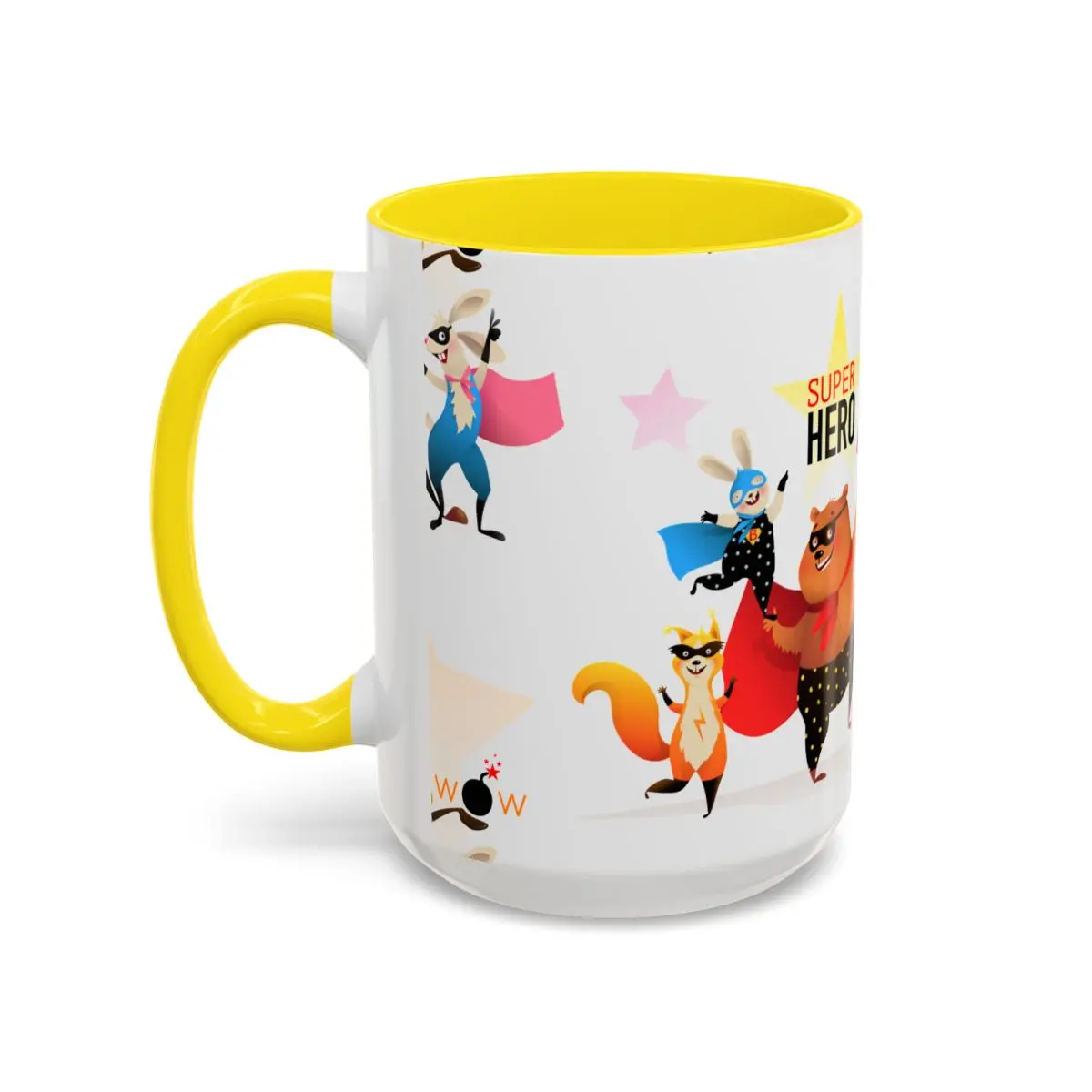 Accent Coffee Mug (11, 15Oz) - Superhero Animals 8
