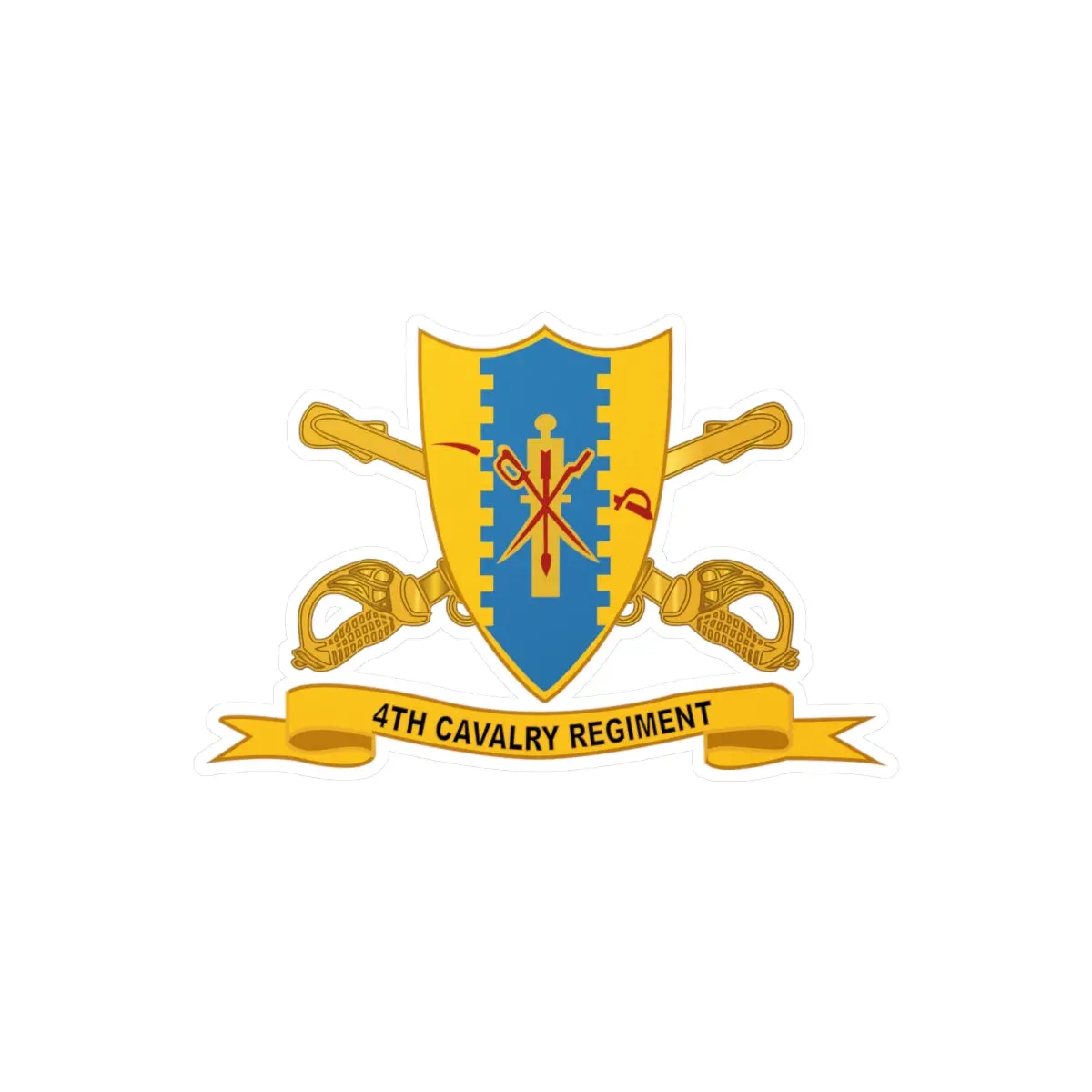 Kiss-Cut Vinyl Decals - Army - 4Th Cavalry Regiment W Br - Ribbon 1