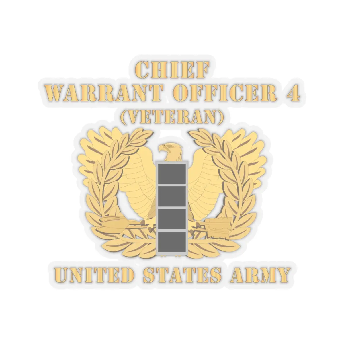 Kiss-Cut Stickers - Army - Chief Warrant Officer - Cw04 - Veteran - Flat - Eagle And Bar X 300 2