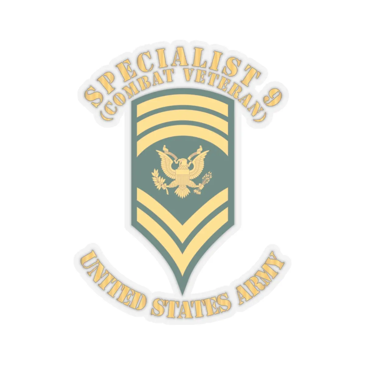 Kiss-Cut Stickers - Army - Enlisted - Spec 9 - Specialist 9 - Std - Retired X 300 3