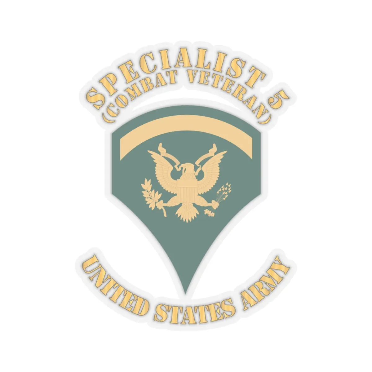 Kiss-Cut Stickers - Army - Enlisted - Spec 5 - Specialist 5 - Std - Combat Veteran X 300 3