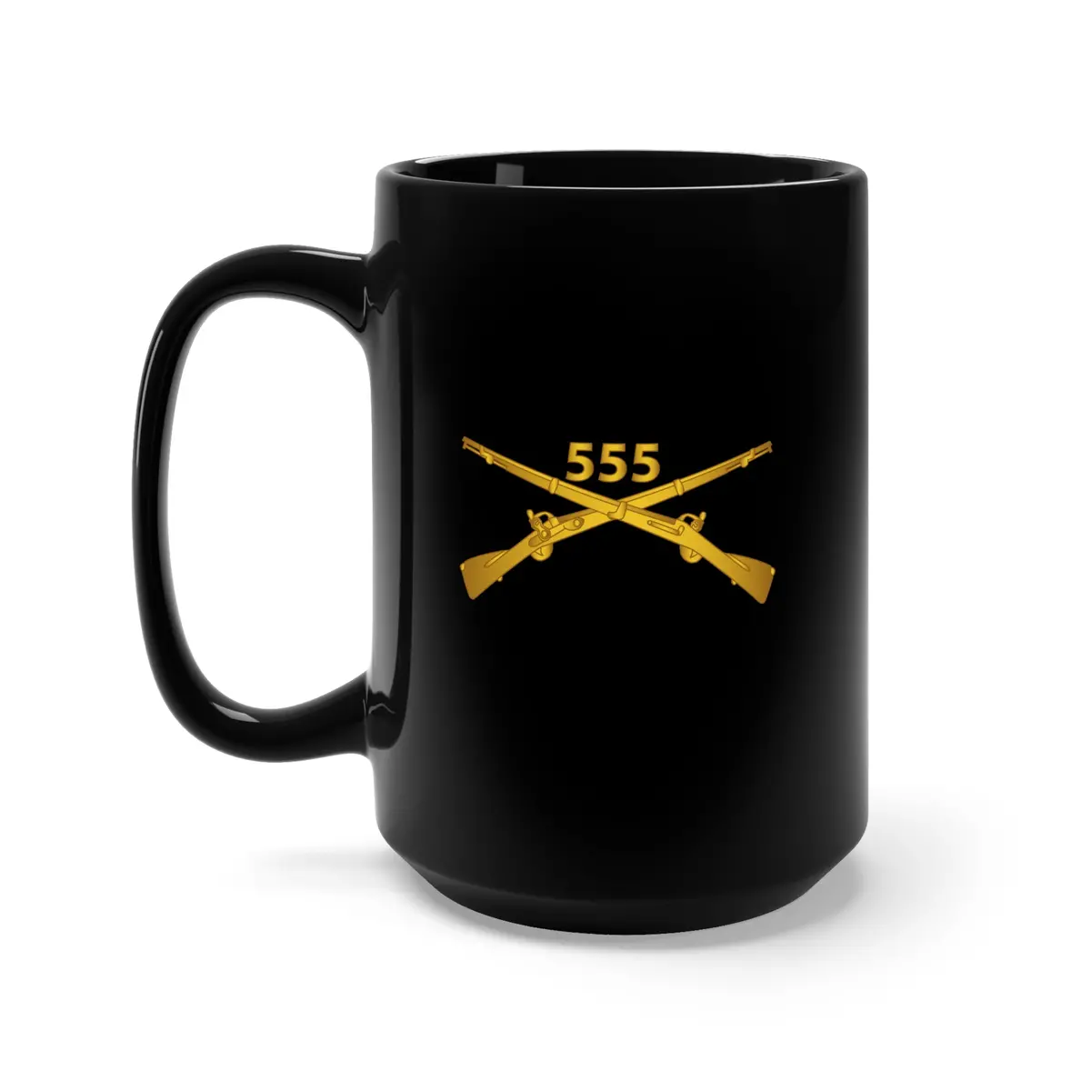 Black Mug 15Oz - Army -  555Th Infantry Regiment Branch Wo Txt X 300 1