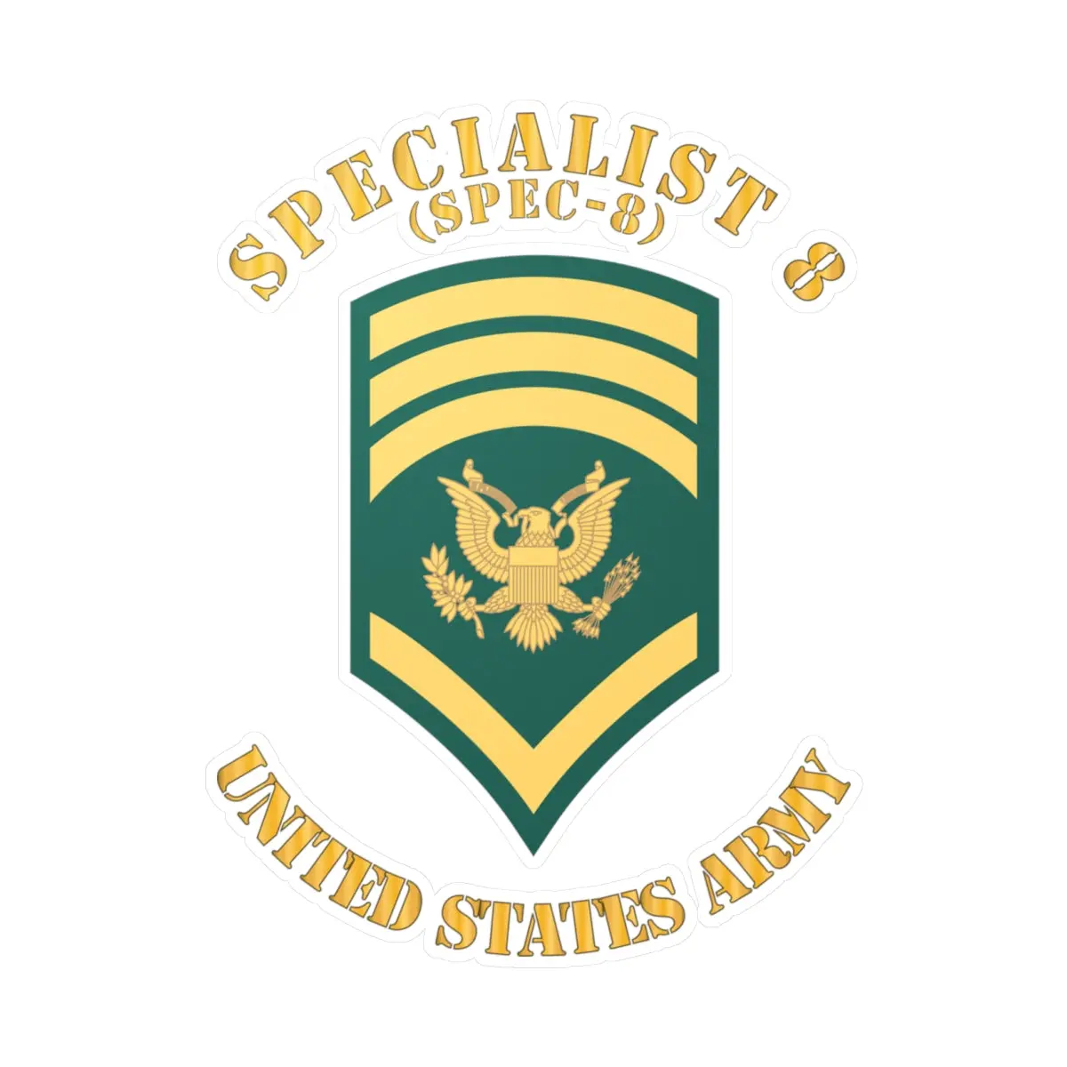 Kiss-Cut Vinyl Decals - Army - Enlisted - Spec 8 - Specialist 8  - Std X 300 1