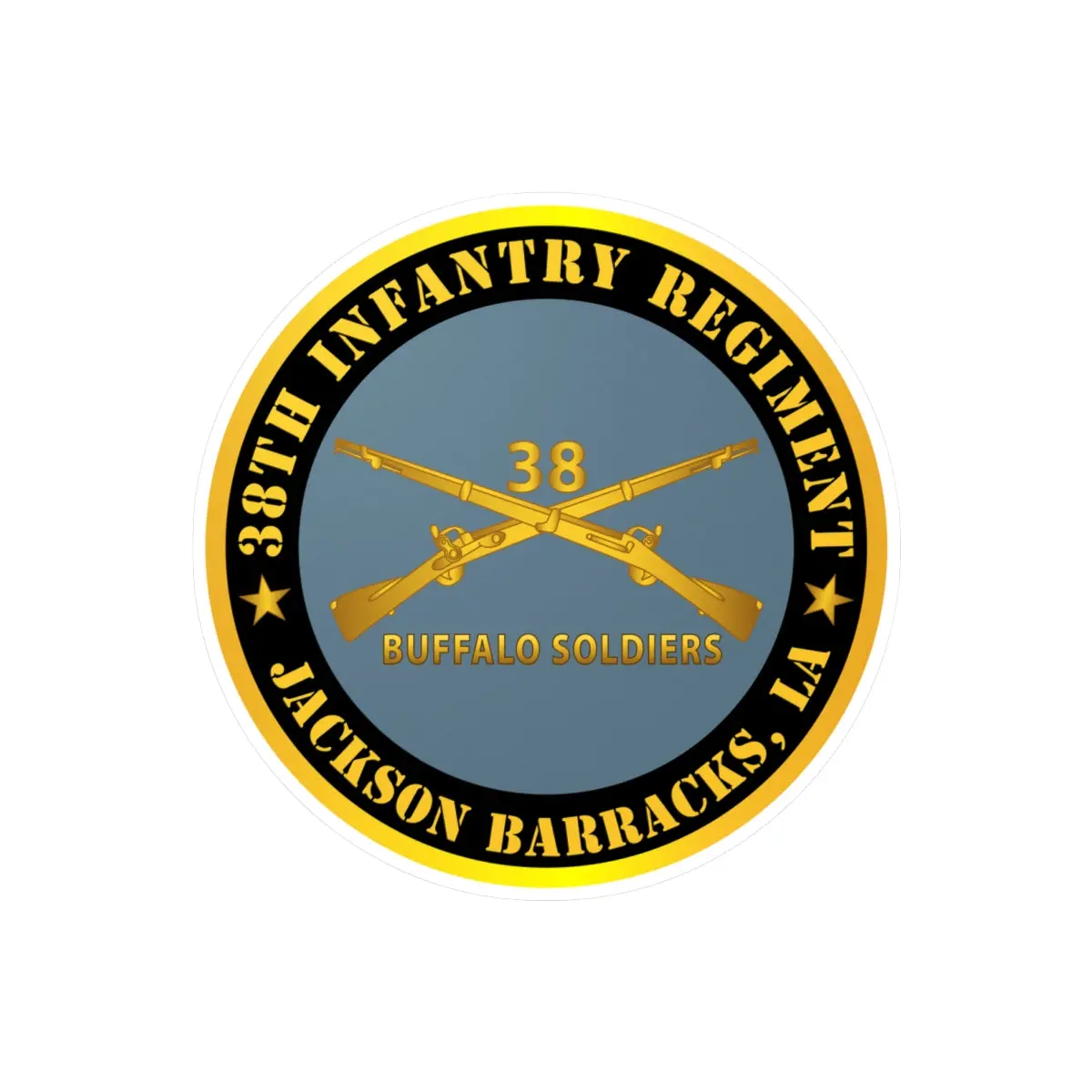 Kiss-Cut Vinyl Decals - Army - 38Th Infantry Regiment - Buffalo Soldiers - Jackson Barracks, La W Inf Branch 1