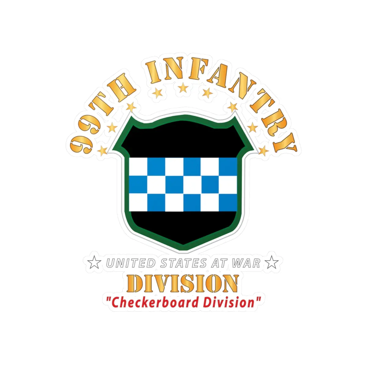 Kiss-Cut Vinyl Decals - Army - 99Th Infantry Division - Checkerboard Division X 300 1
