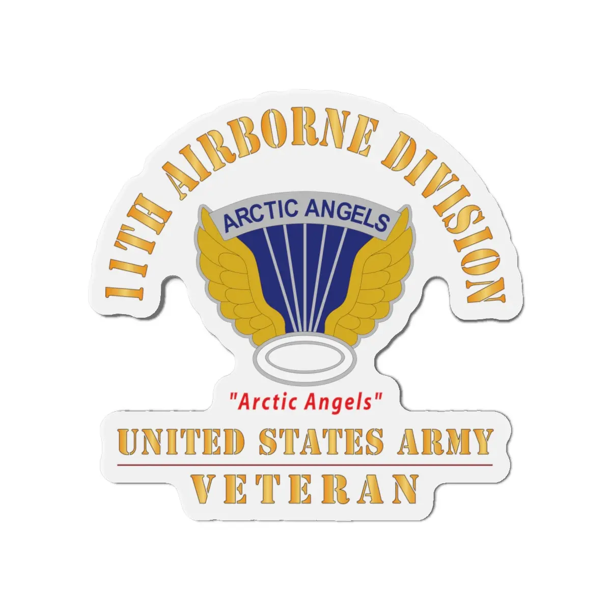 Die-Cut Magnets - Army - Dui - 11Th Airborne Division - Arctic Angels - Us Army Veteran X 300 1