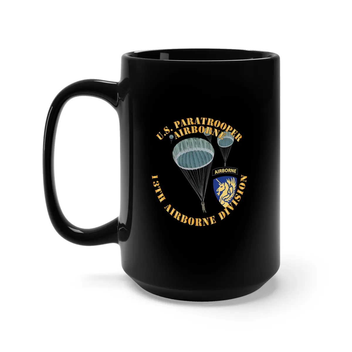 Black Mug 15Oz - Army - Us Paratrooper - 13Th Airborne Division X 300 1