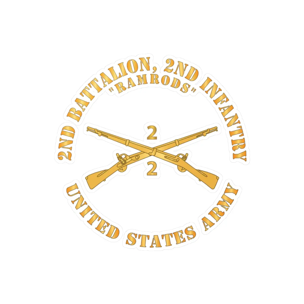 Kiss-Cut Vinyl Decals - Army - 2Nd Battalion, 2Nd Infantry Regiment Branch - Ramrods - Us Army X 300 1