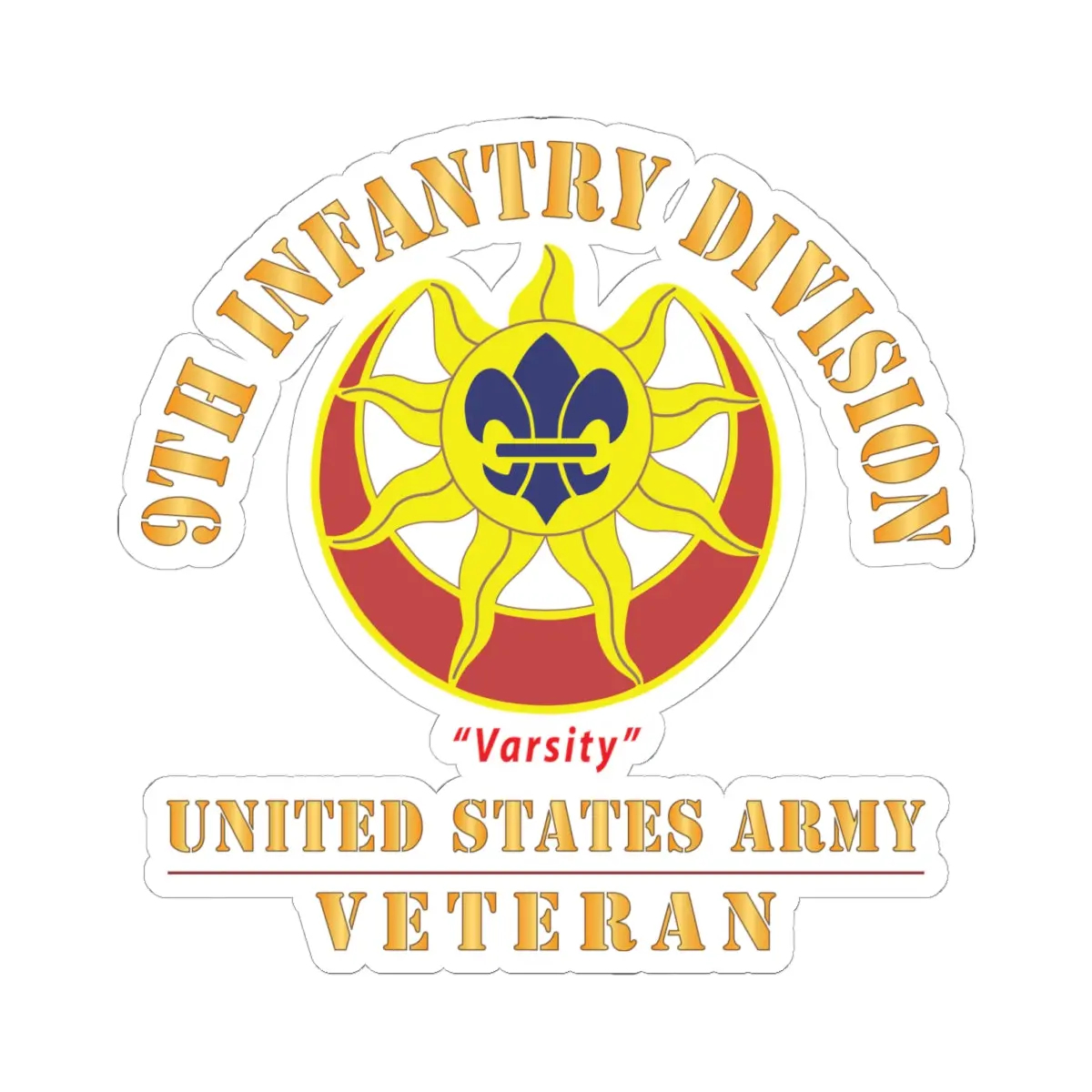 Kiss - Cut Stickers - Army - Dui - 9Th Infantry Division - Varsity - Us Army Veteran X 300 1
