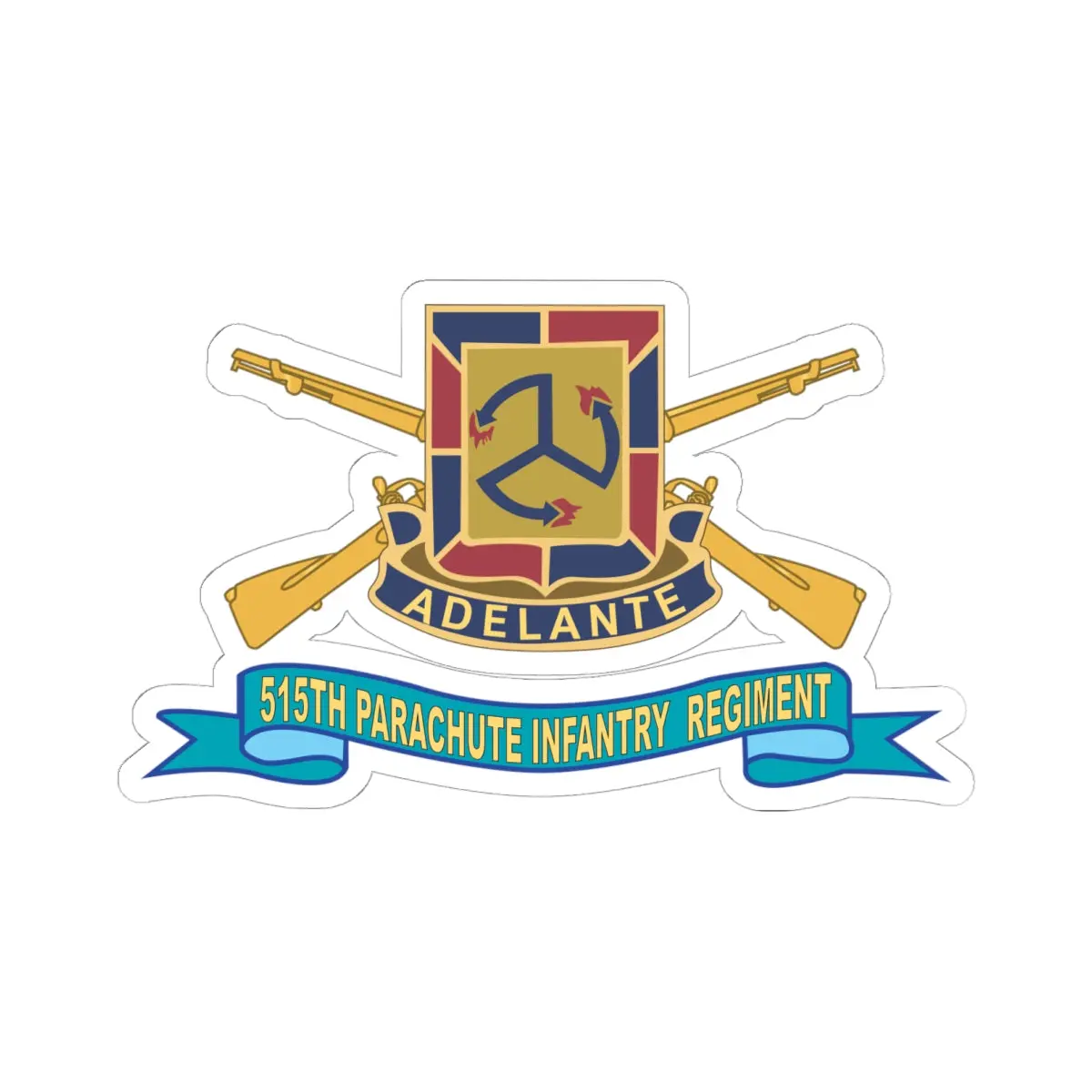 Kiss - Cut Stickers - Army - 515Th Parachute Infantry Regiment - Dui W Br - Ribbon X 300 1