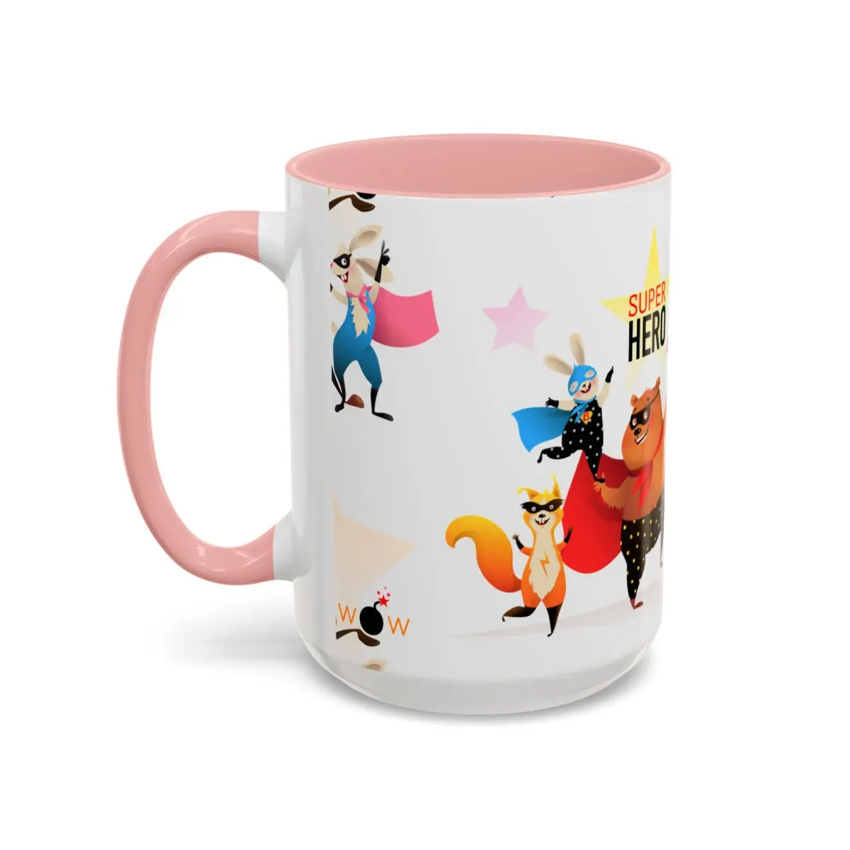 Accent Coffee Mug (11, 15Oz) - Superhero Animals 12