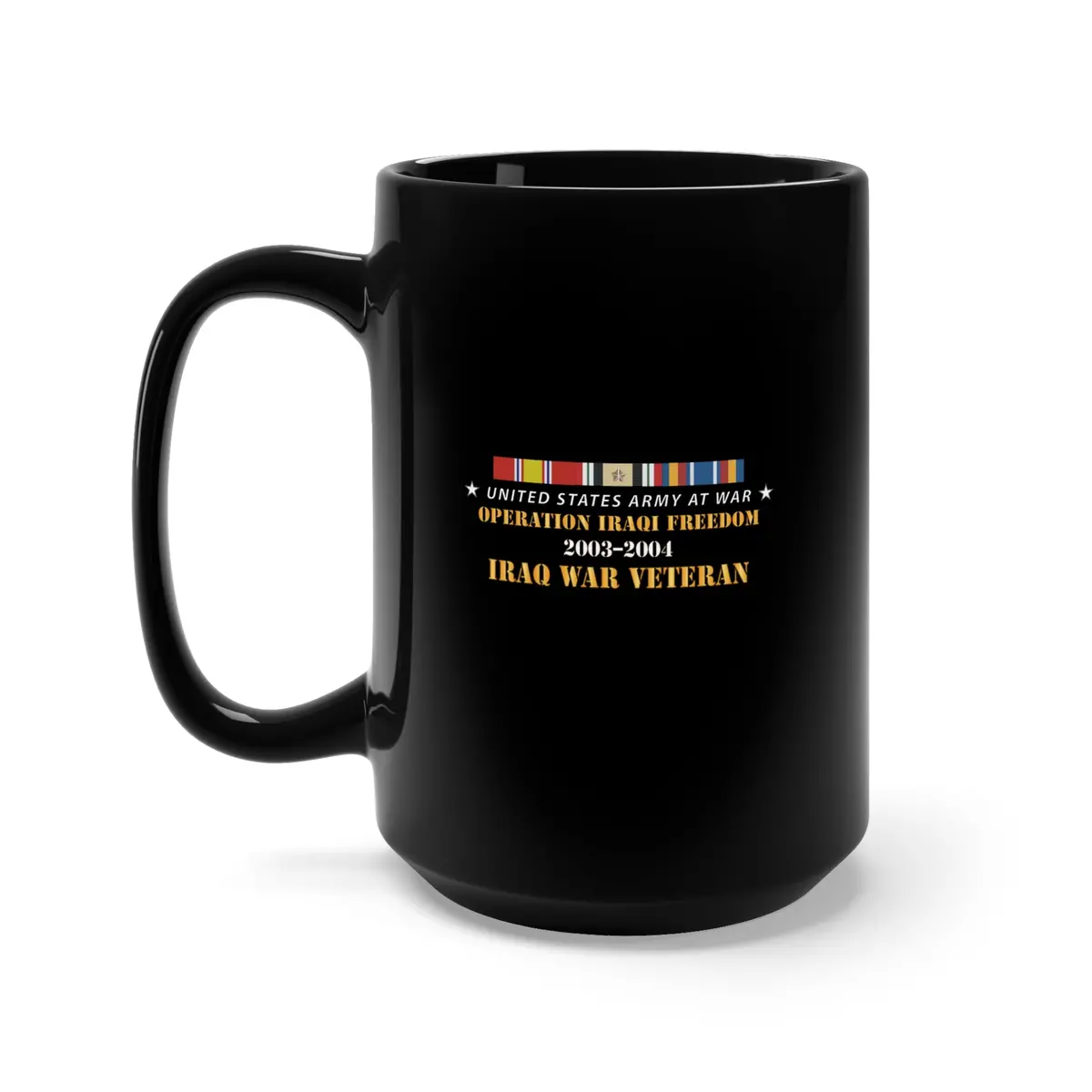 Black Mug 15Oz - Oif Iraq Svc Bar - At War X 300 1