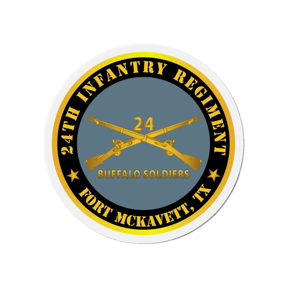 Die-Cut Magnets - 24Th Infantry Regiment - Fort Sill, Ok - Buffalo Soldiers W Inf Branch 3