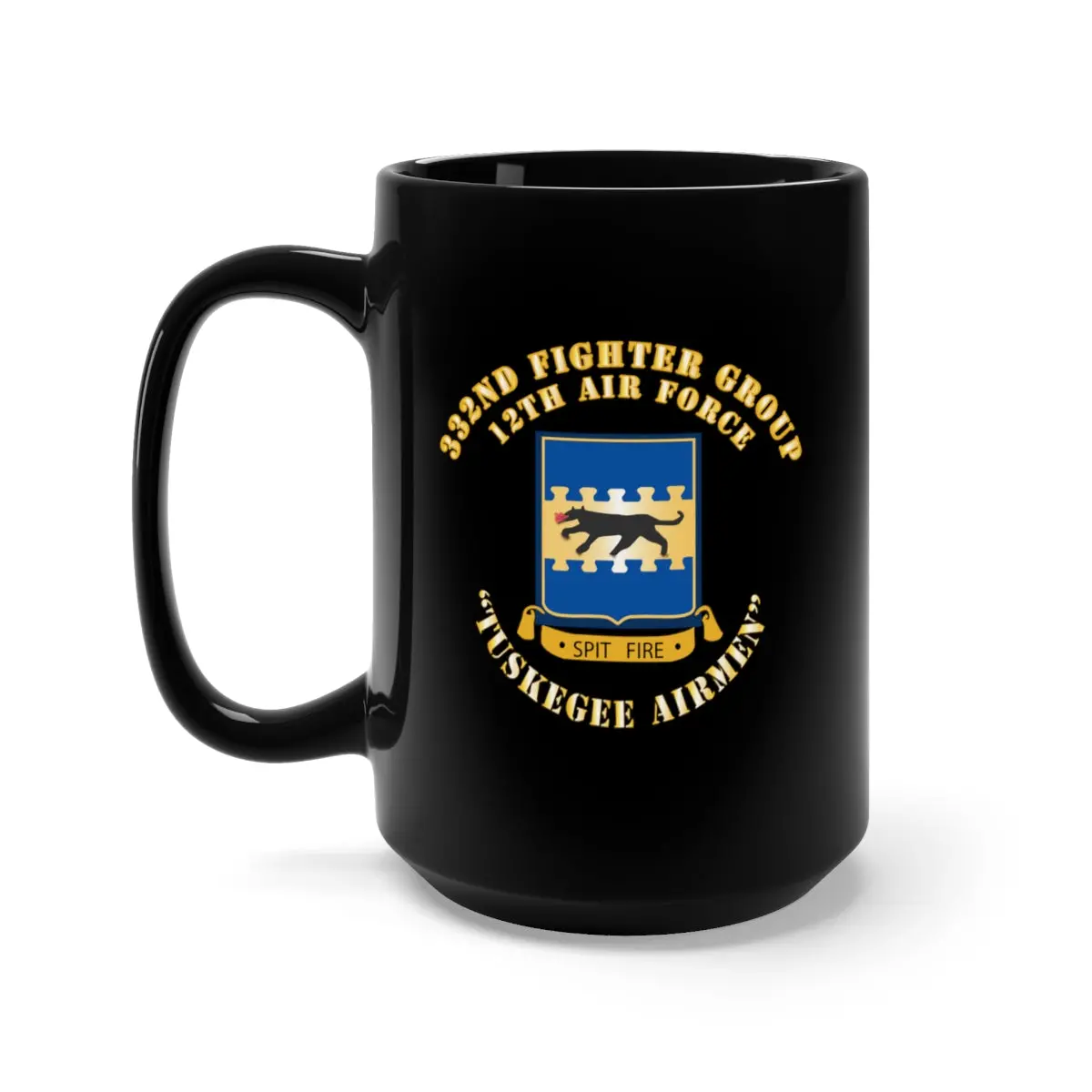 Black Mug 15Oz - Aac - 332 Fg - 12Th Af - Tuskegee Airmen X 300 1