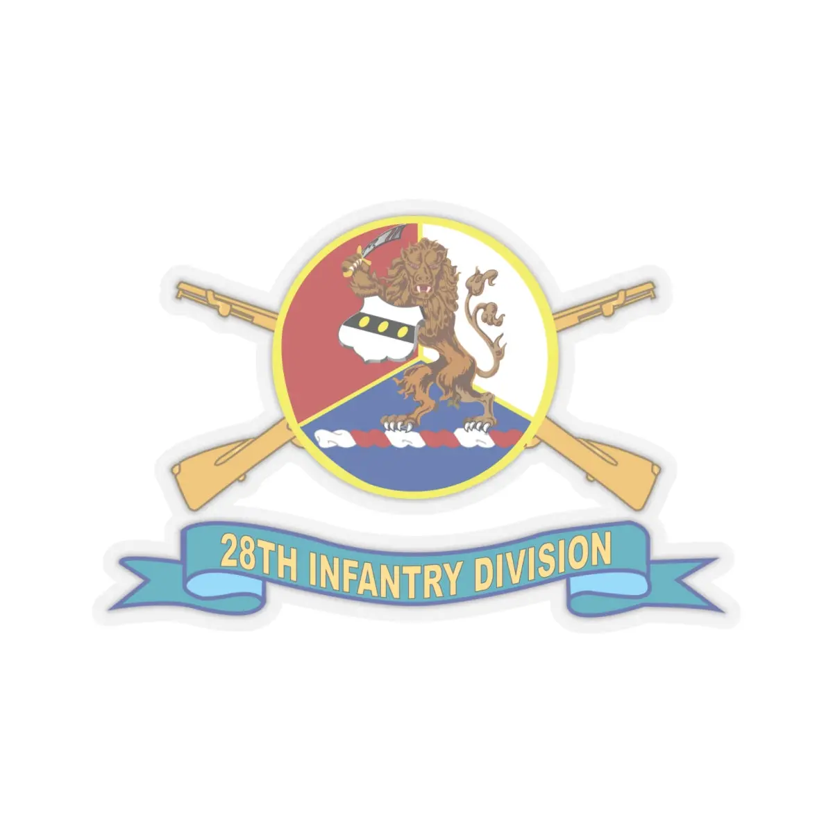 Kiss-Cut Stickers - Army - 28Th Infantry Division - Dui - W Br - Ssi - Ribbon 2